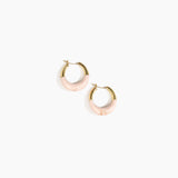 Dinosaur Designs Small Horn Hoop Earrings in Rose Swirl Colour resin with Nano-Coated Brass Material