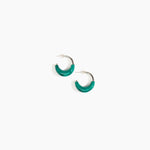 Dinosaur Designs Small Horn Earrings in Mineral Swirl Colour resin with Silver-Plated Brass Material.