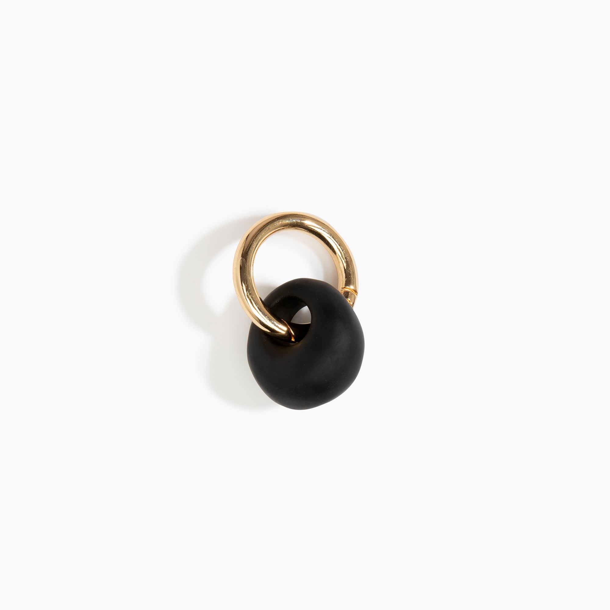 Dinosaur Designs Splash Keyring in Black Colour resin with Brass Metal..