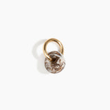 Dinosaur Designs Splash Keyring in Cappuccino Colour resin with Brass Metal.