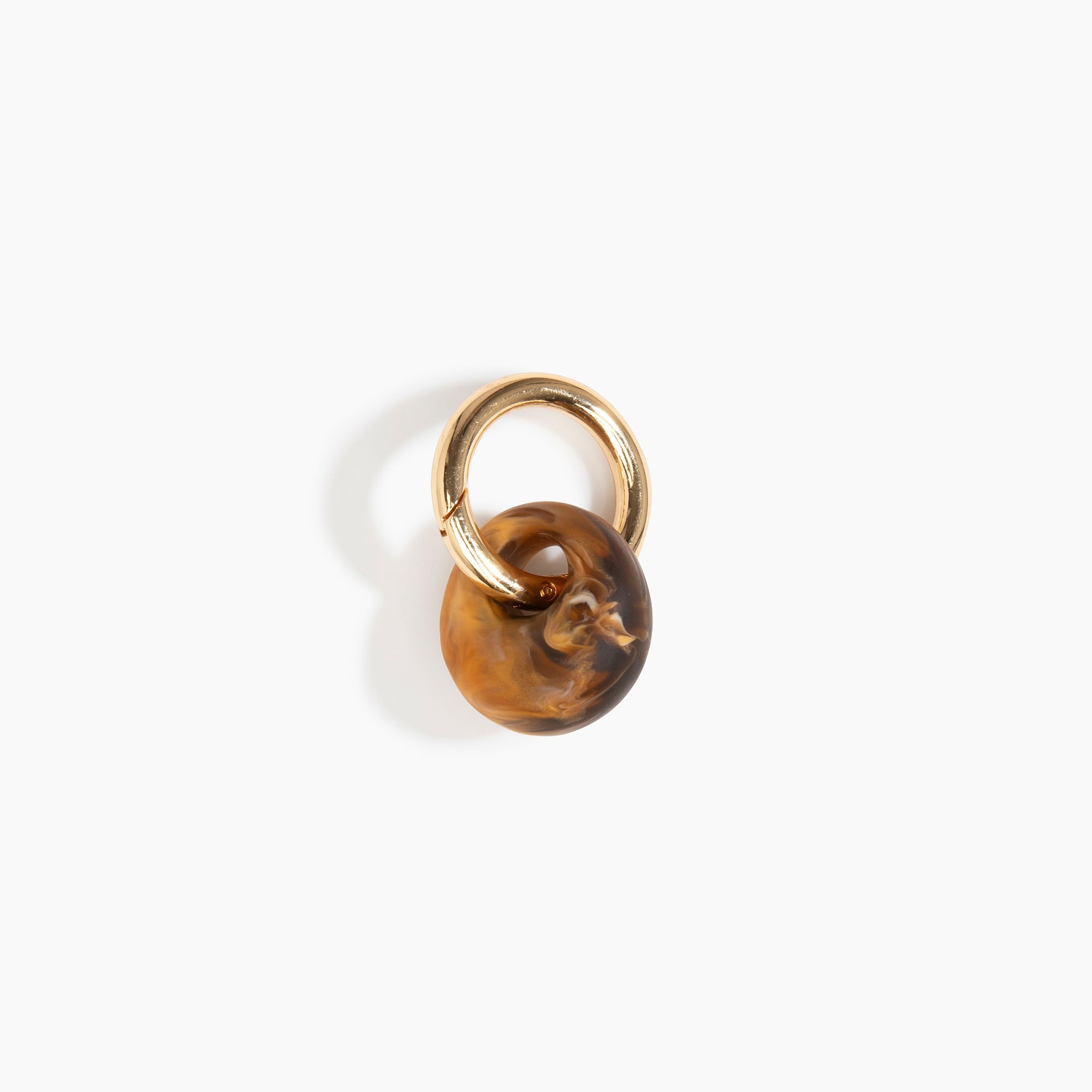 Dinosaur Designs Splash Keyring in Dark Horn Colour resin with Brass Metal..