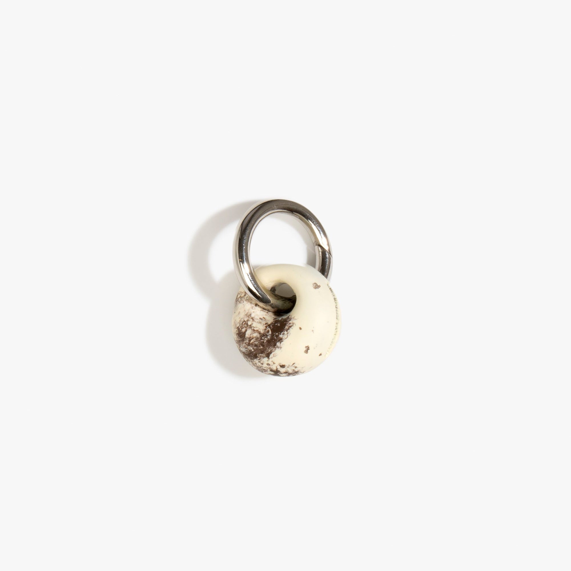 Dinosaur Designs Splash Keyring in Cappuccino Colour resin with Gunmetal Metal..