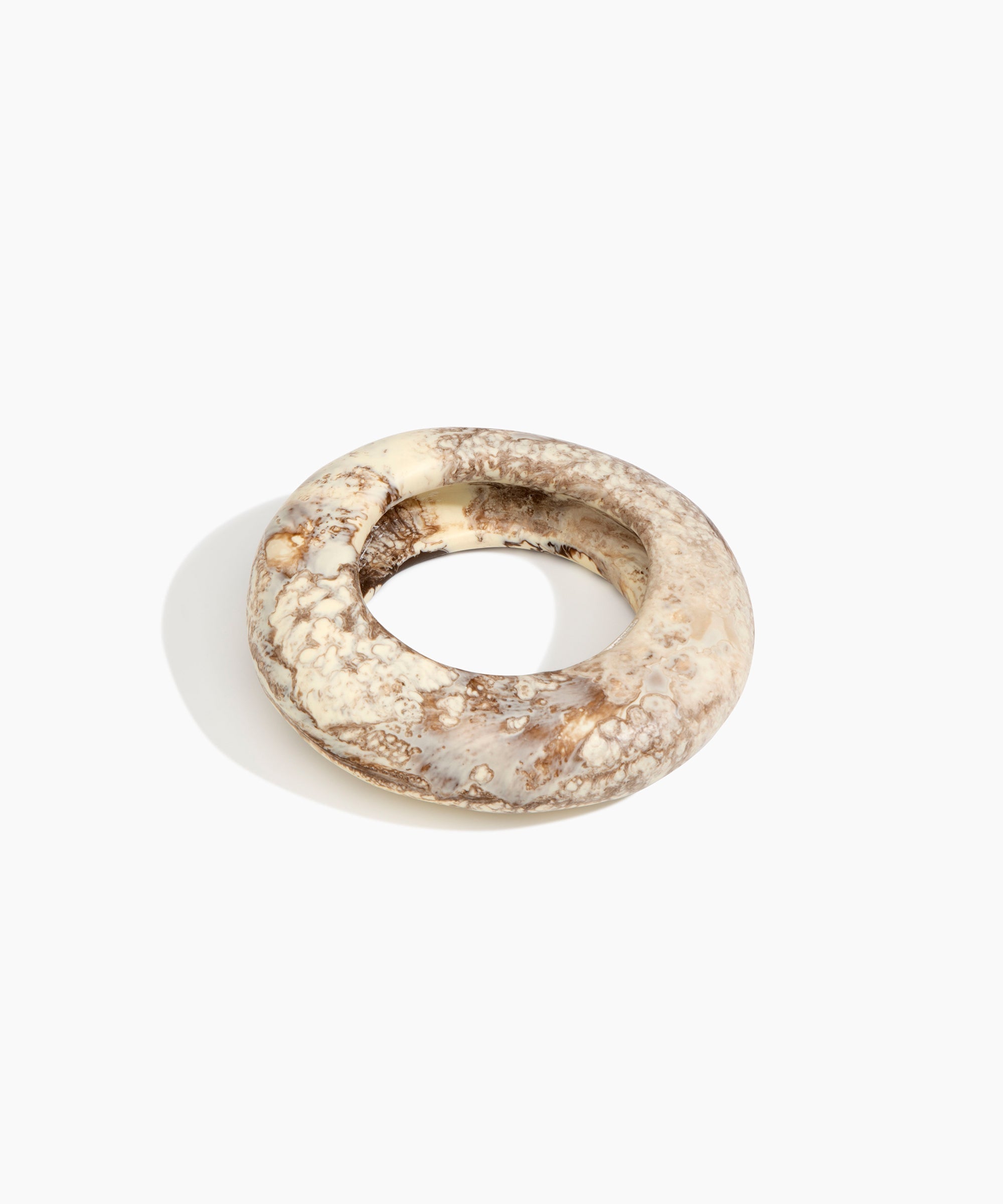 Dinosaur Designs Large Drift Bangle in Cappuccino Colour resin with Wide Fit.