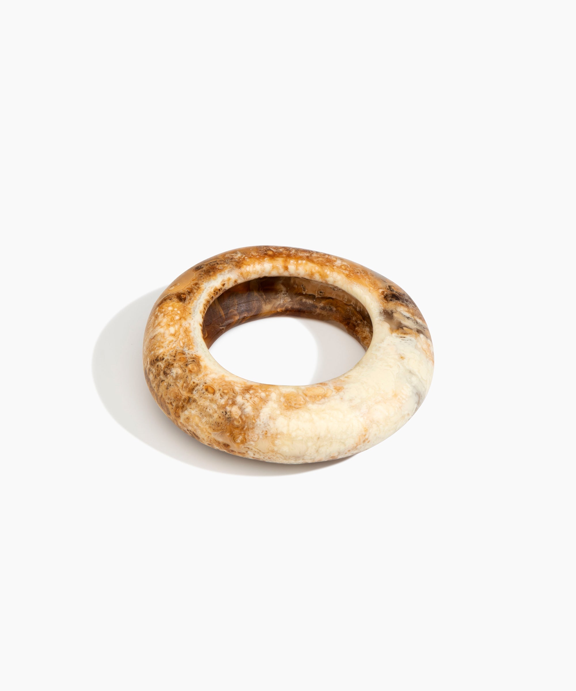 Dinosaur Designs Large Drift Bangle in Light Horn Colour resin with Wide Fit.