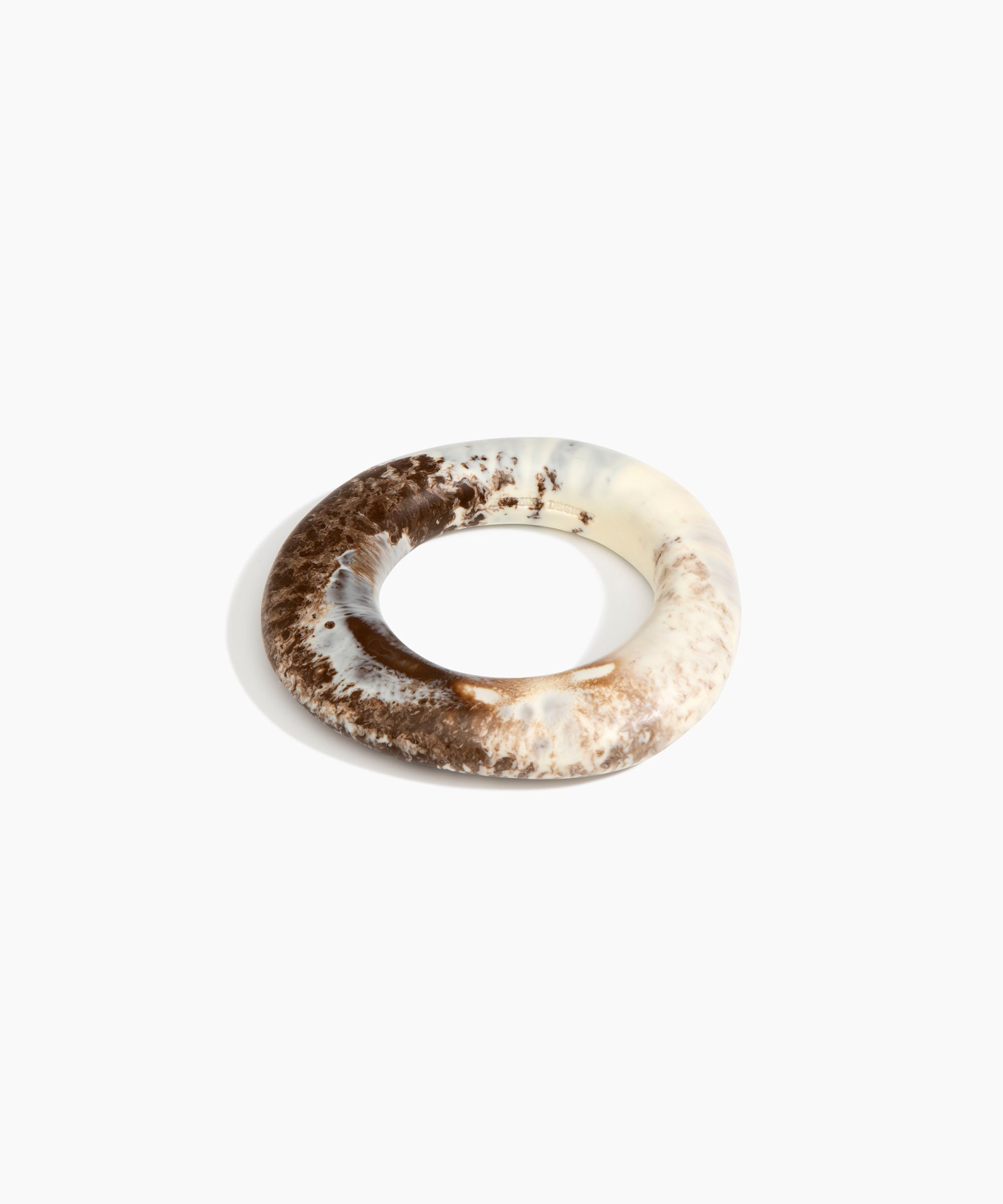 Dinosaur Designs Medium Drift Bangle in Cappuccino Colour resin with Wide Fit