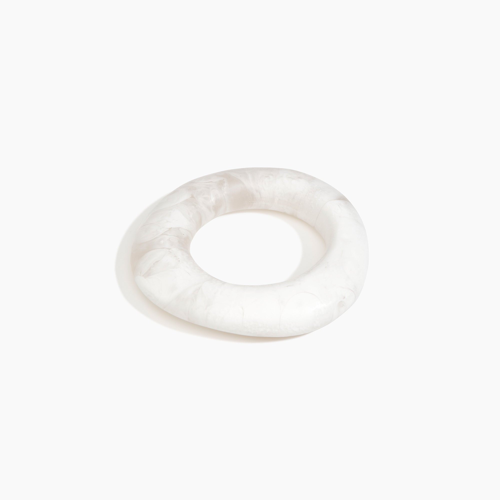 Dinosaur Designs Medium Drift Bangle in Snow Swirl Colour resin with Wide Fit..