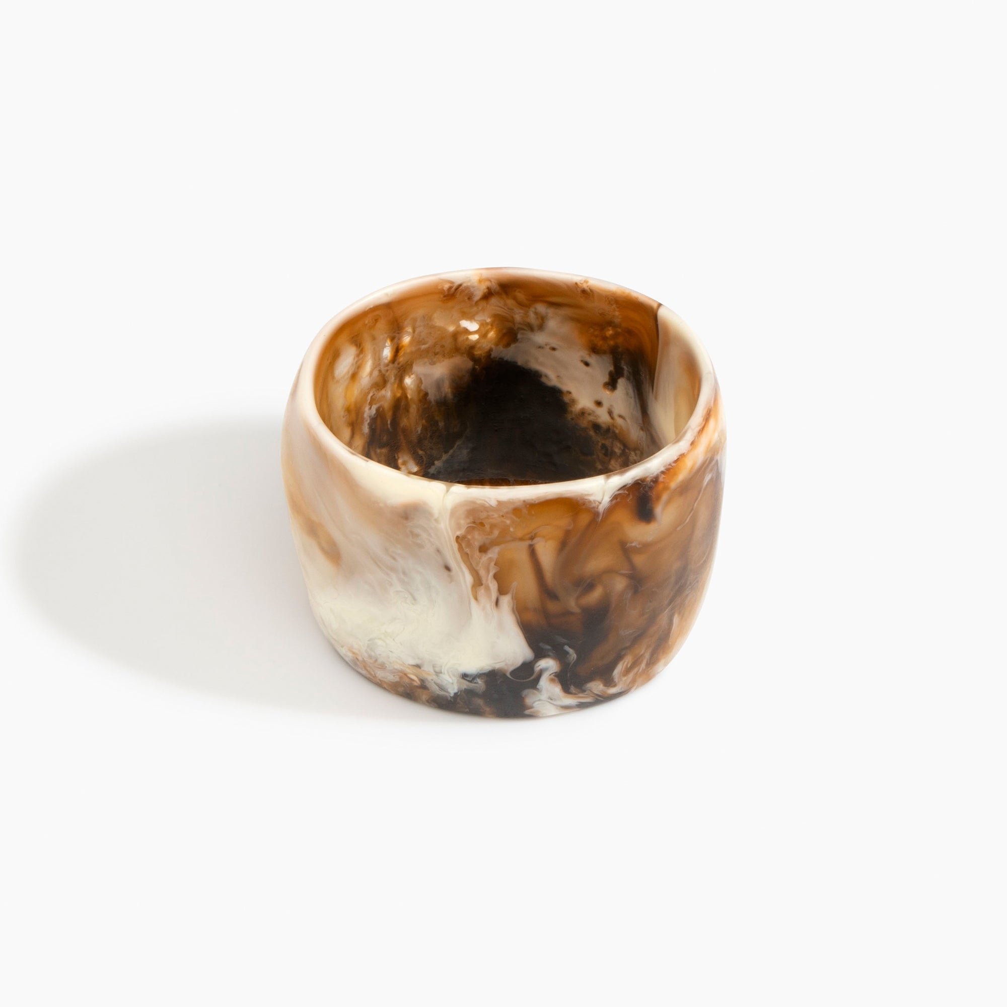 Dinosaur Designs Small Bones Bowl in Cream — small handmade cream resin shallow serving bowl with a rounded organic form..