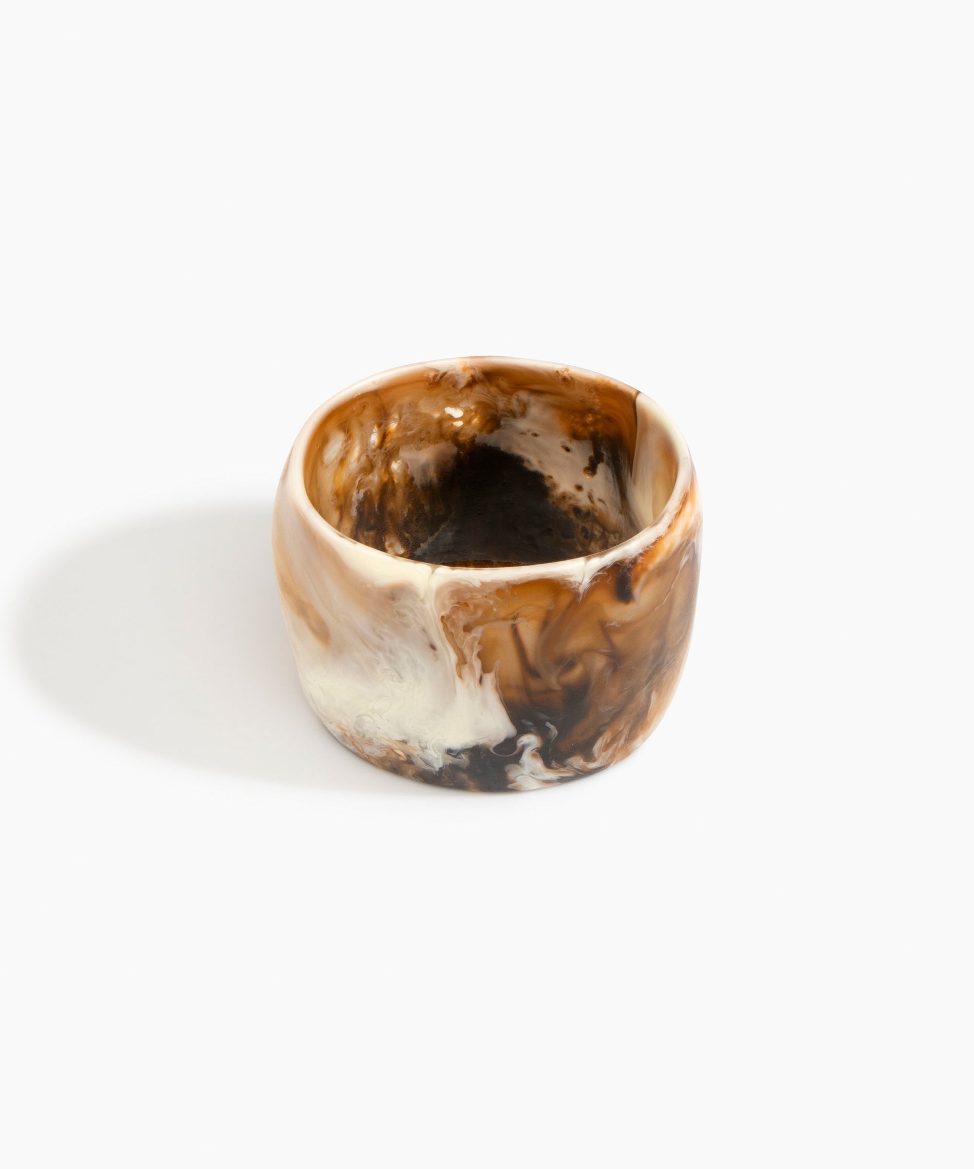 Dinosaur Designs Small Bones Bowl in Cream — small handmade cream resin shallow serving bowl with a rounded organic form.