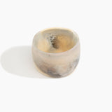 Dinosaur Designs Extra Large Organic Oval Bangle in Sandy Pearl Colour resin with Wide Fit