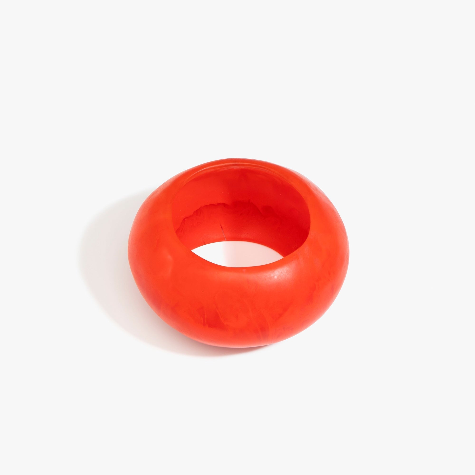 Dinosaur Designs Boulder Bangle in Poppy Colour resin with Wide Fit..