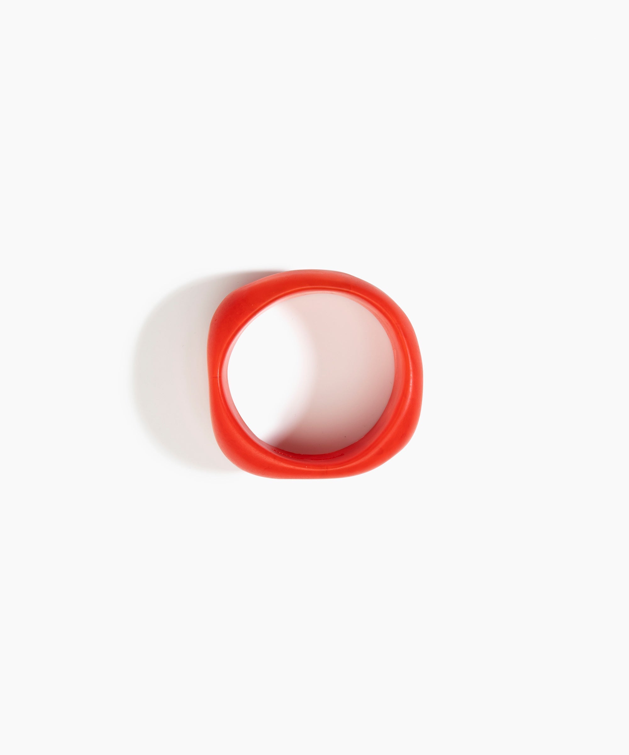 Dinosaur Designs Large Organic Bangle Bracelets in Poppy Colour resin with Narrow Fit