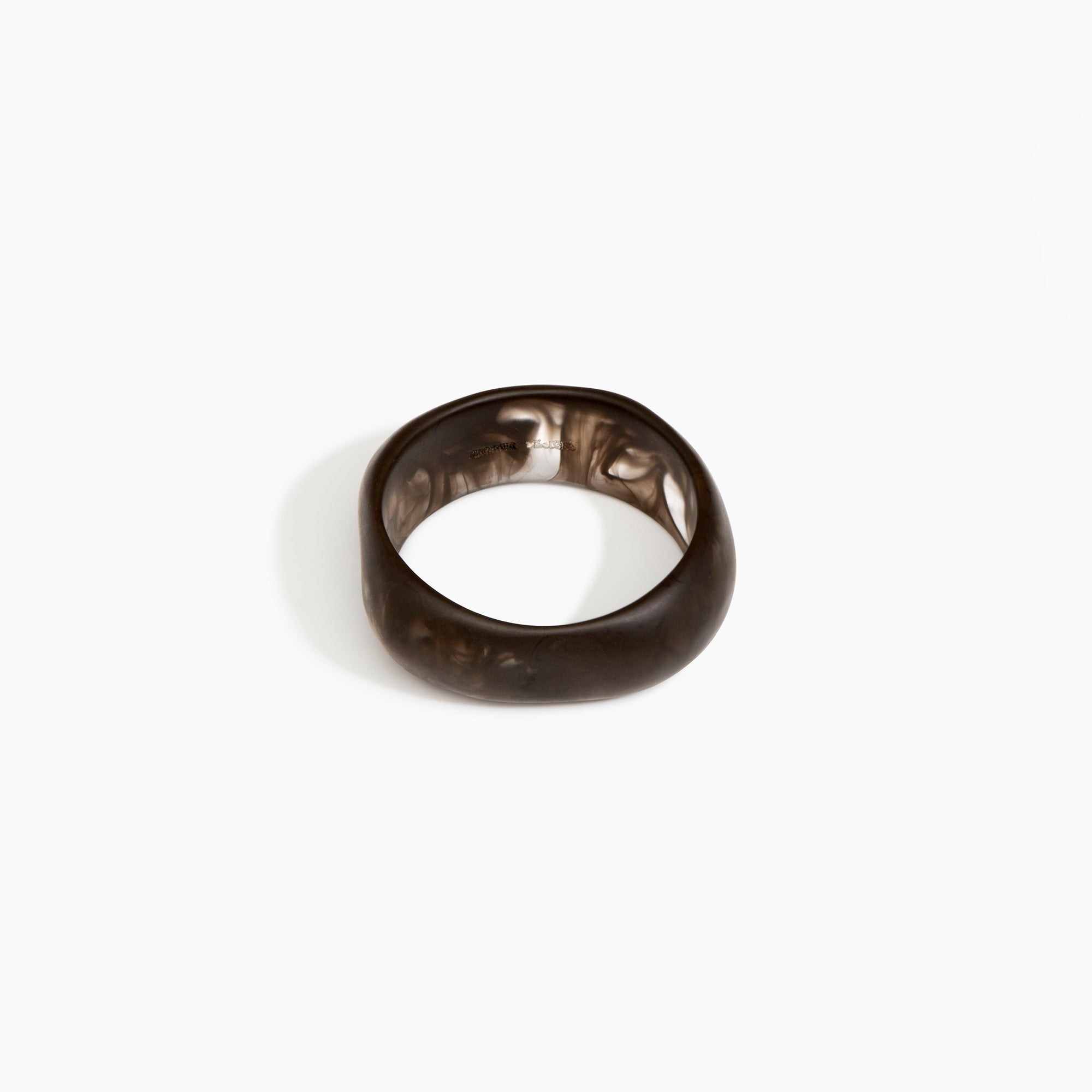 Dinosaur Designs Slate Ring in Poppy Colour resin with Regular Fit..