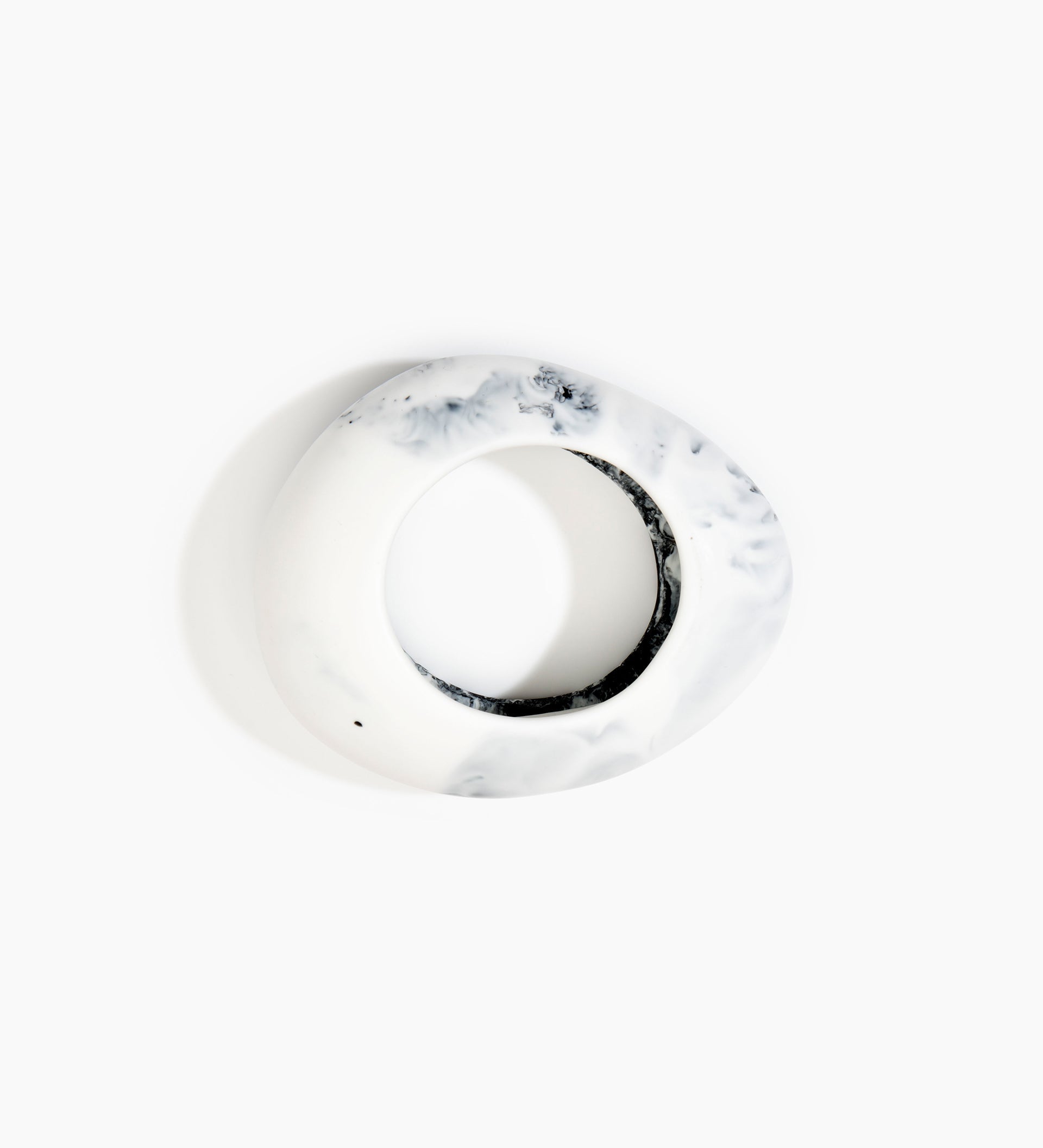 Dinosaur Designs Large Rock Bangle Jewelry in White Marble Colour resin with Wide Fit
