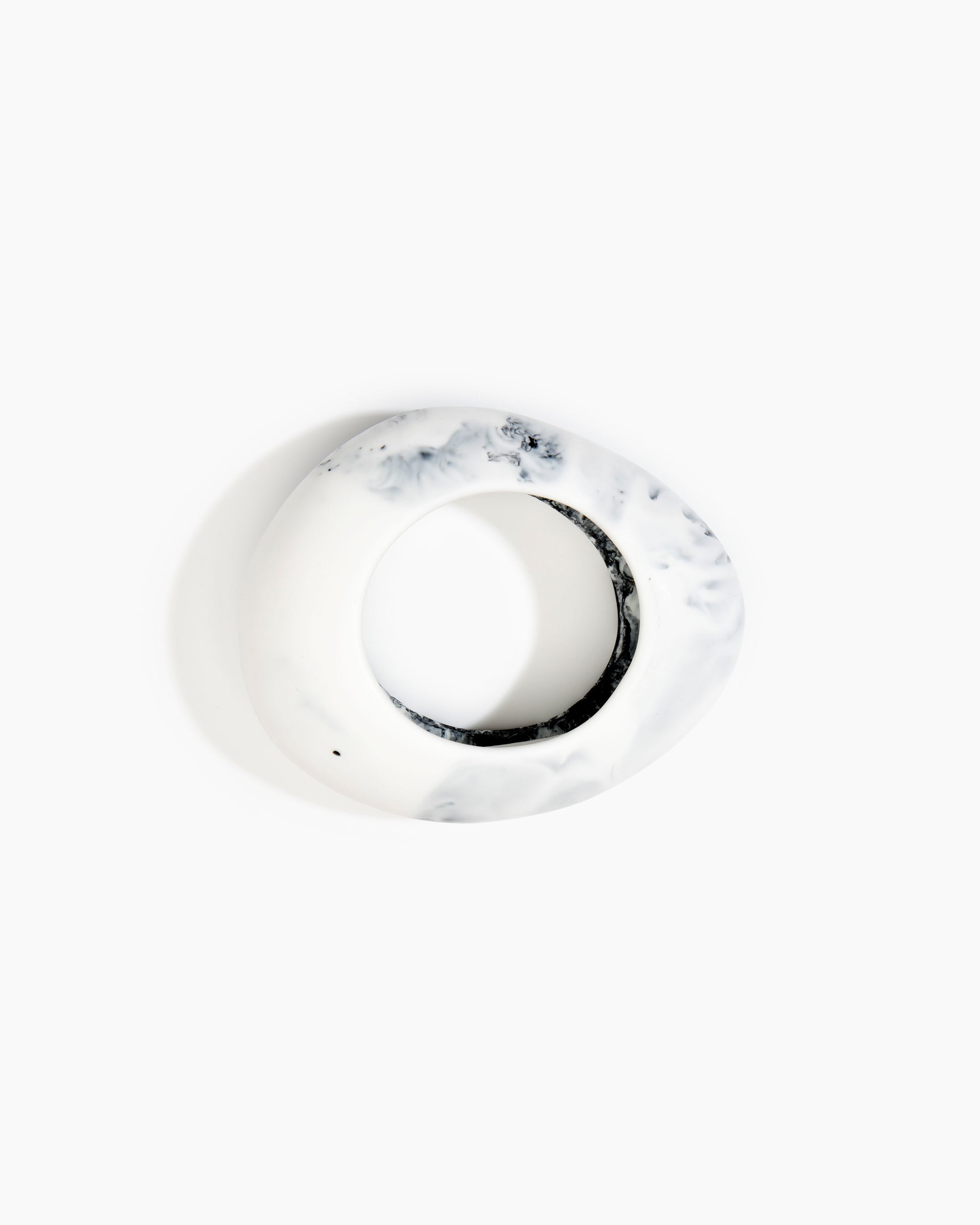 Dinosaur Designs Large Rock Bangle Jewelry in White Marble Colour resin with Wide Fit