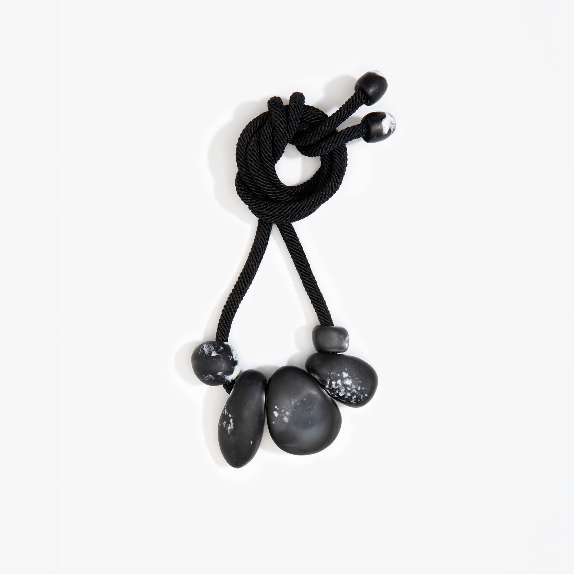 Dinosaur Designs Boulder Rock Necklace in Black Marble Colour resin.