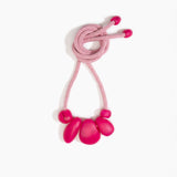 Dinosaur Designs Boulder Rock Necklace in Flamingo Colour resin.