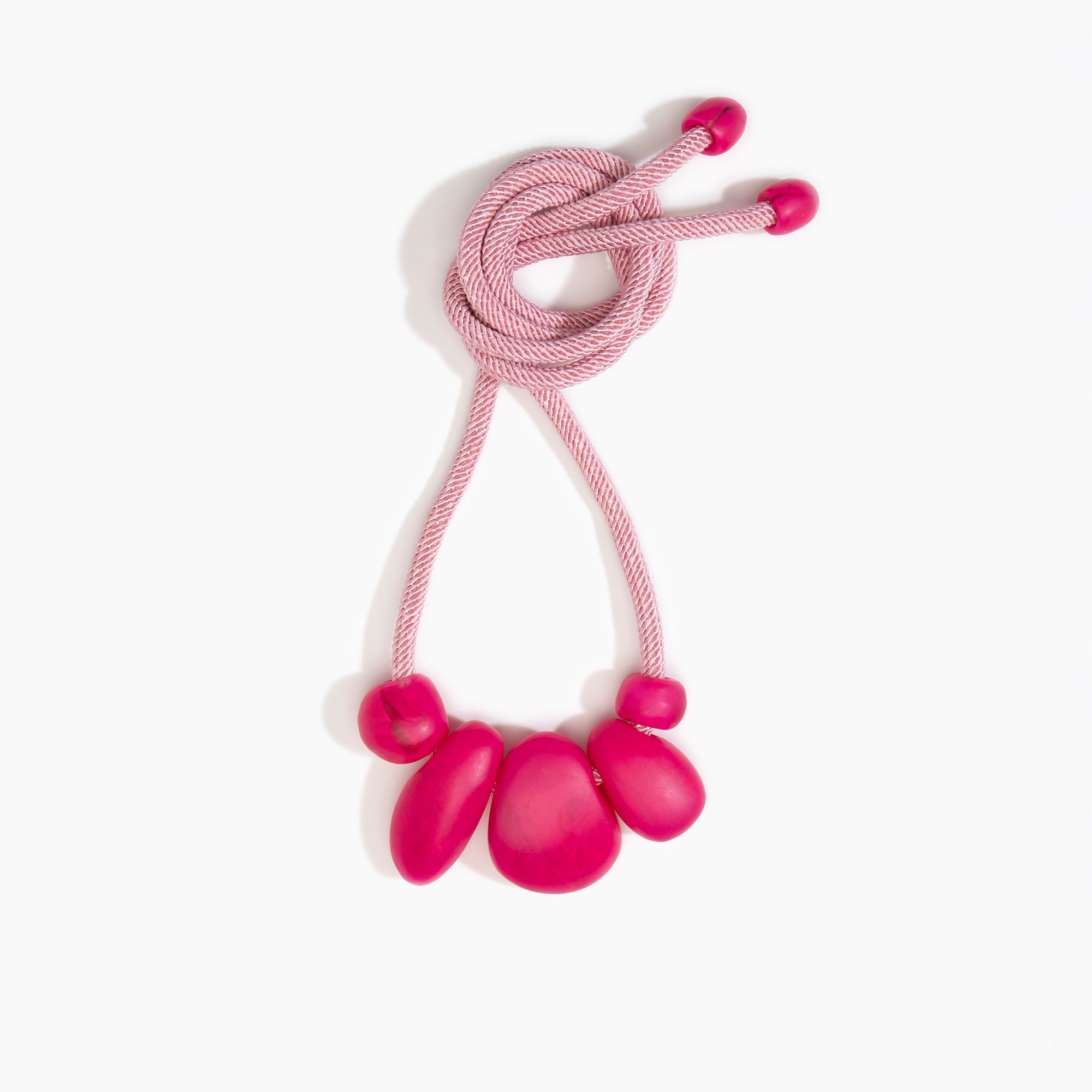 Dinosaur Designs Boulder Rock Necklace in Flamingo Colour resin.