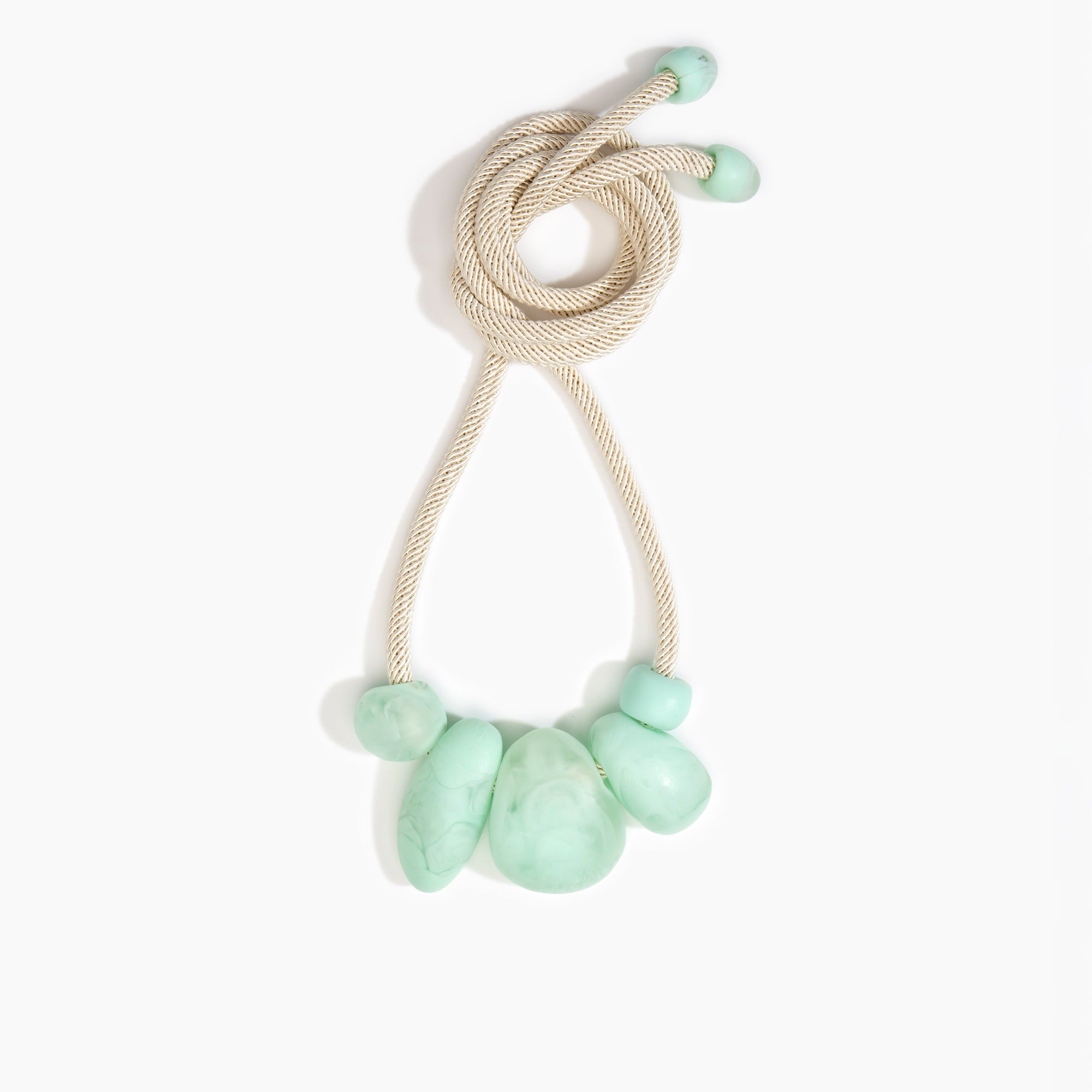 Dinosaur Designs Boulder Rock Necklace in Mint Colour resin.