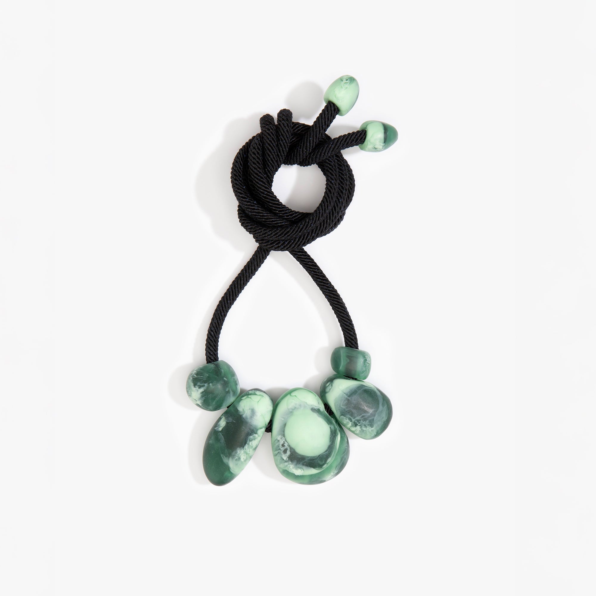 Dinosaur Designs Boulder Rock Necklace in Moss Colour resin.