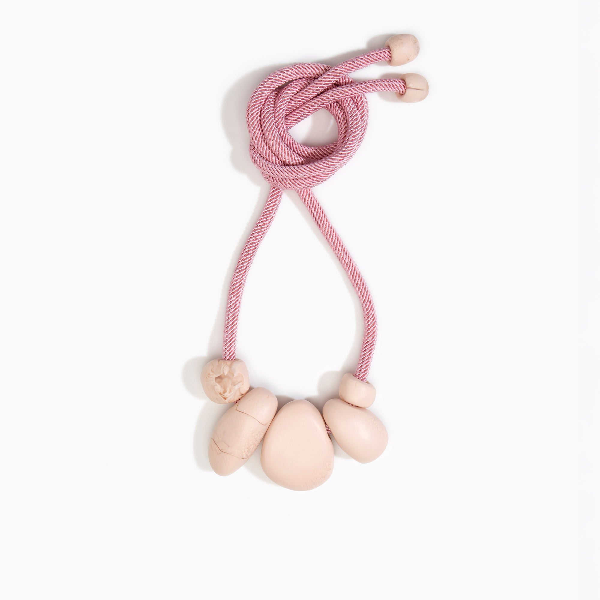 Dinosaur Designs Boulder Rock Necklace in Rose Swirl Colour resin.
