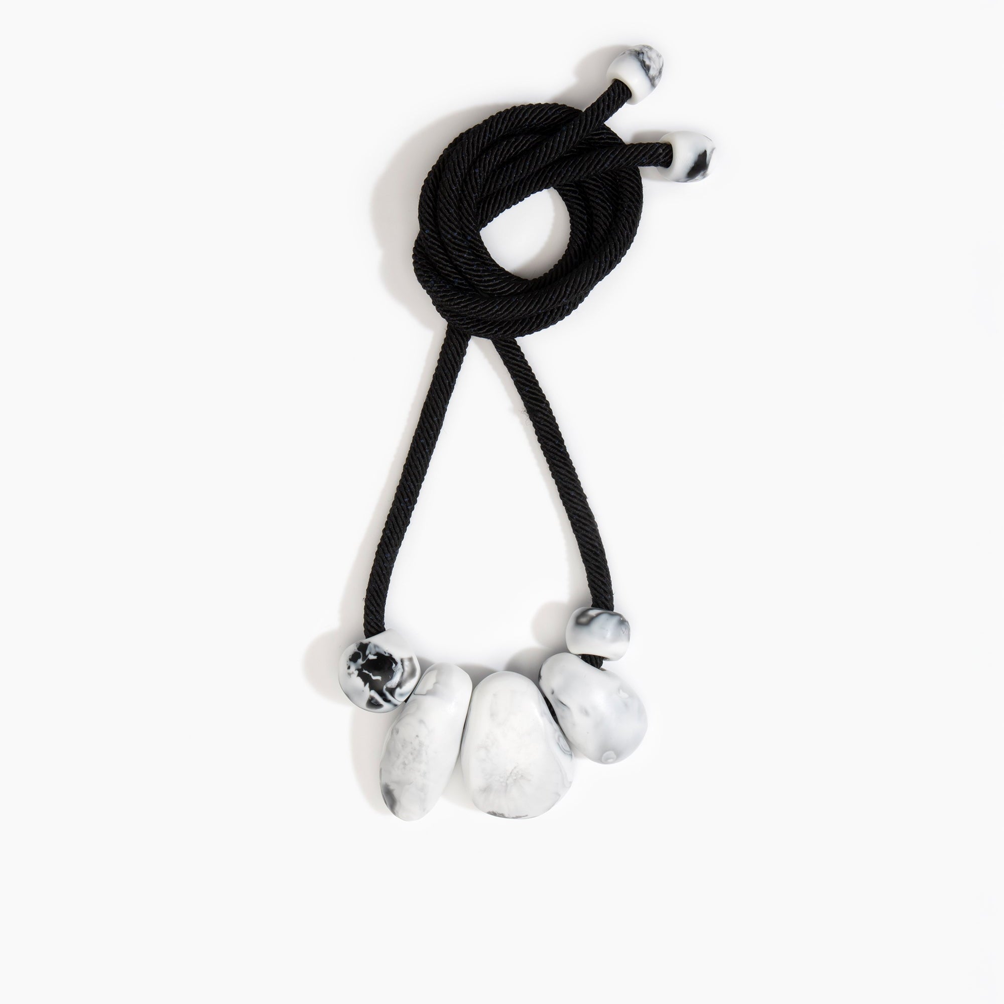 Dinosaur Designs Boulder Rock Necklace in White Marble Colour resin.