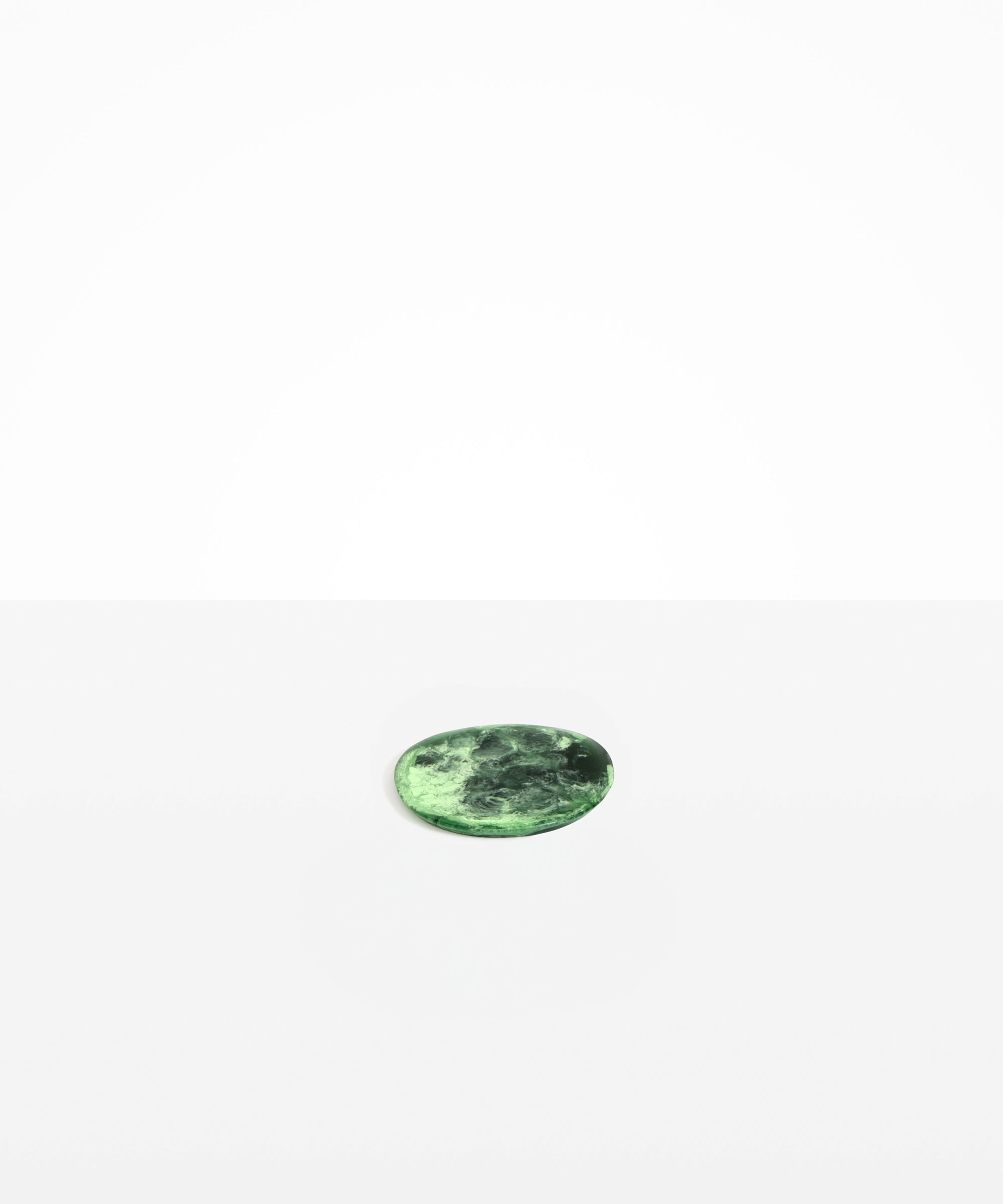 Dinosaur Designs Boulder Coaster in Moss Colour resin.