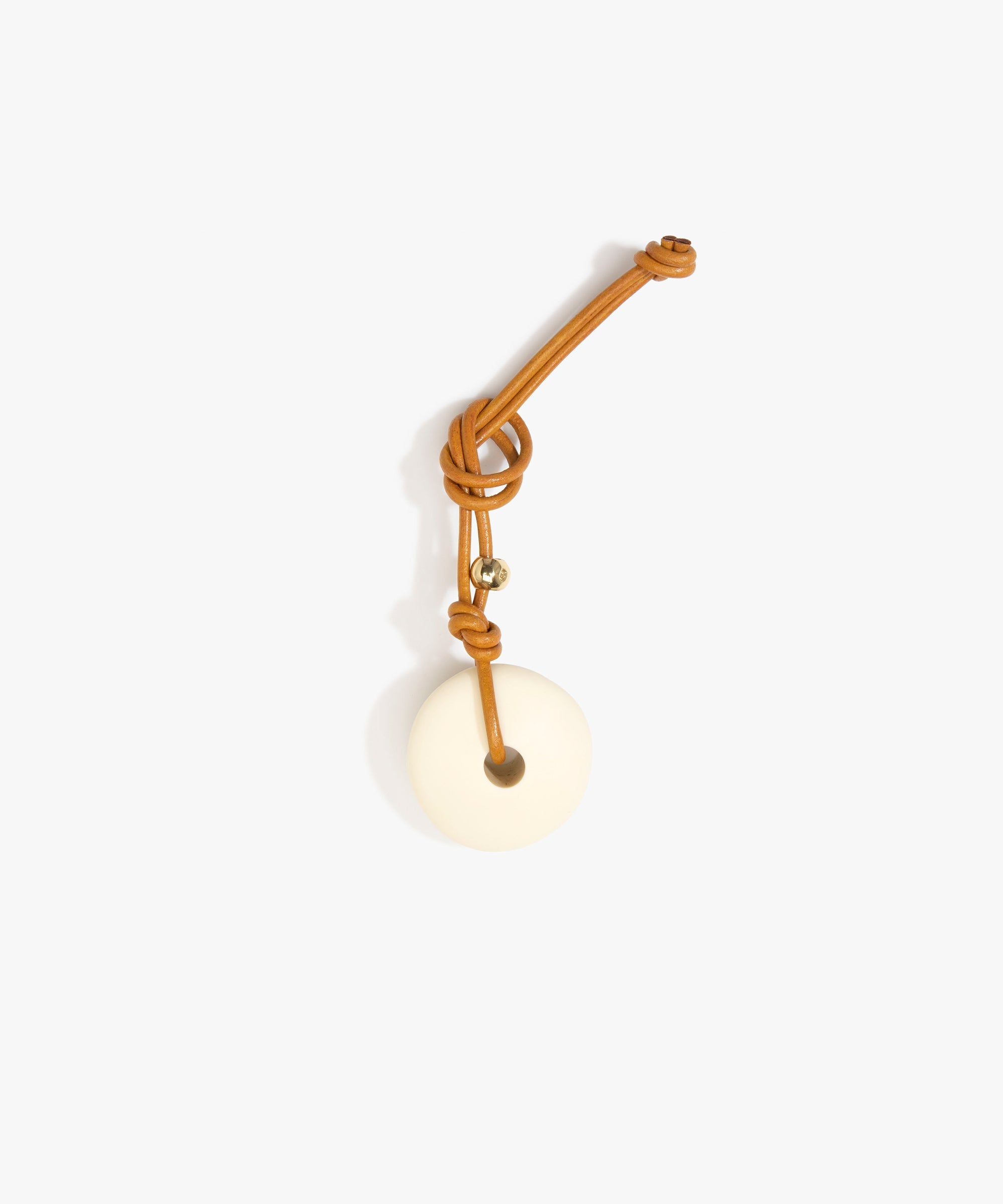 Dinosaur Designs Flat Watercolour Bag Charm in Cream Colour resin with Brass Material