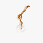 Dinosaur Designs Flat Watercolour Bag Charm in Snow Swirl Colour resin with Brass Material.