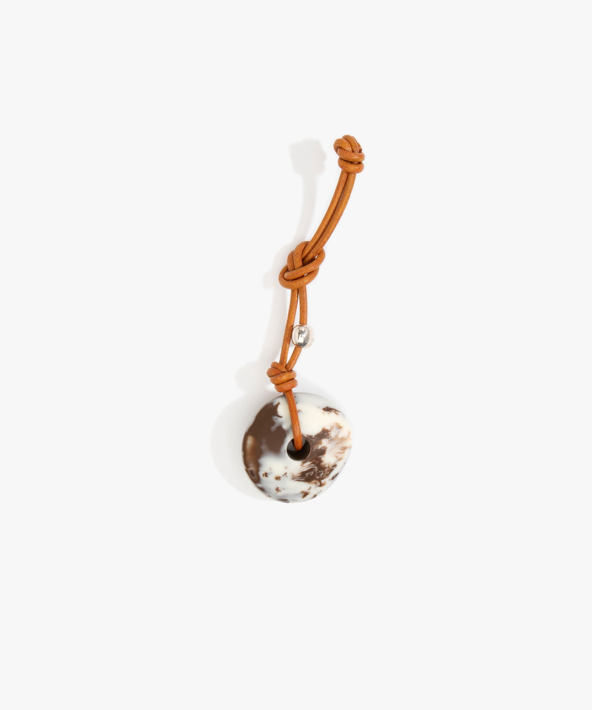Dinosaur Designs Flat Watercolour Bag Charm in Cappuccino Colour resin with 925 Sterling Silver Material