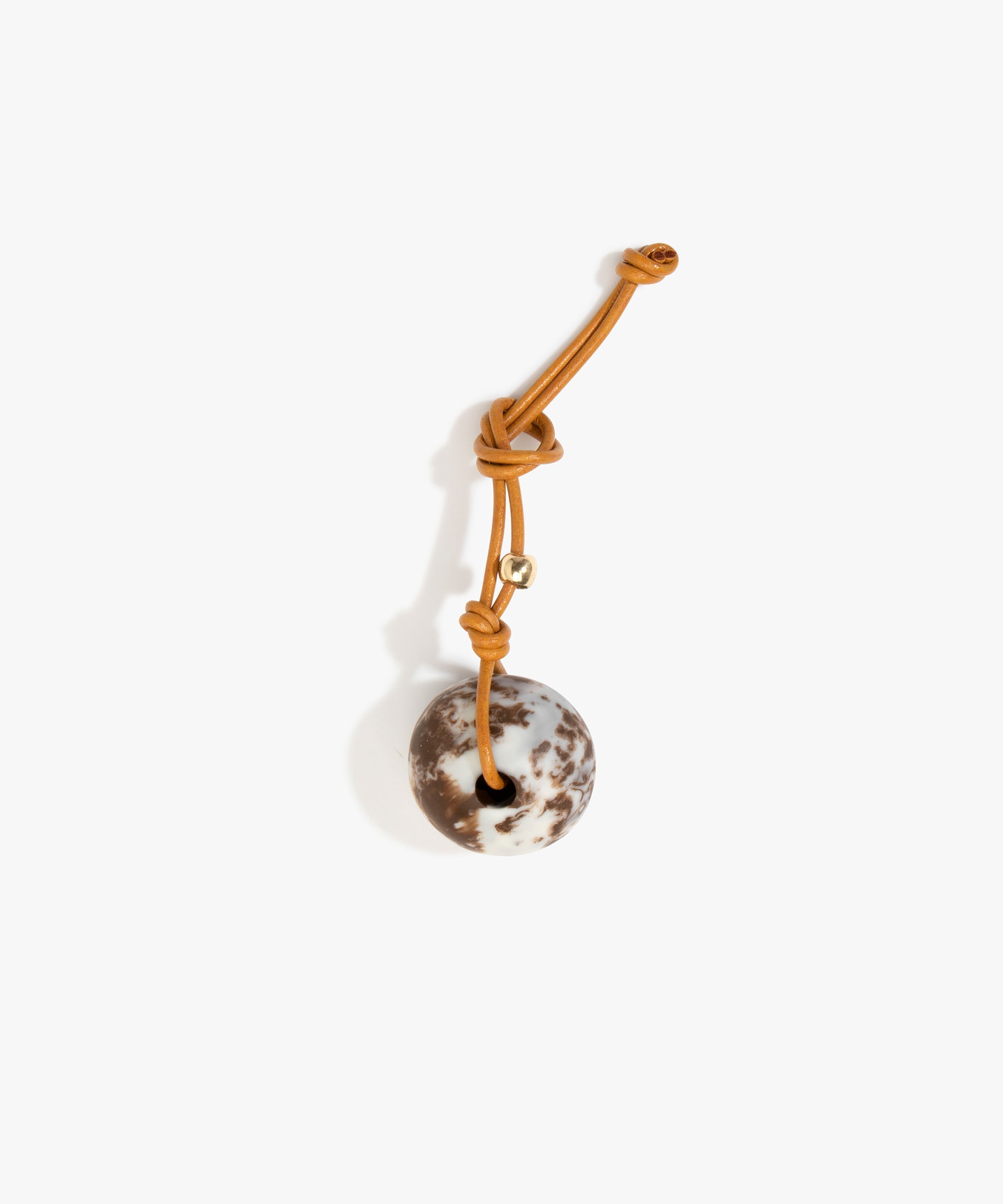 Dinosaur Designs Round Watercolour Bag Charm in Cappuccino Colour resin with Brass Material...