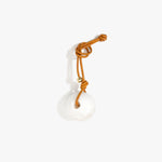 Dinosaur Designs Round Watercolour Bag Charm in Snow Swirl Colour resin with Brass Material