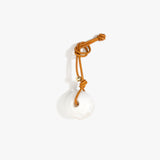 Dinosaur Designs Round Watercolour Bag Charm in Snow Swirl Colour resin with Brass Material