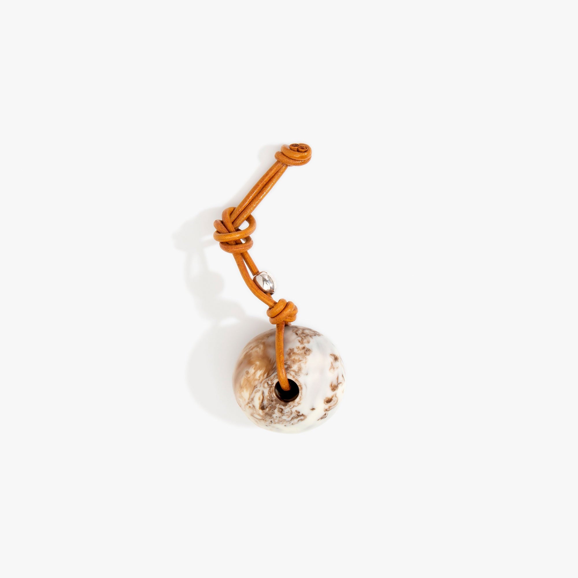 Dinosaur Designs Round Watercolour Bag Charm in Cappuccino Colour resin with 925 Sterling Silver Material..