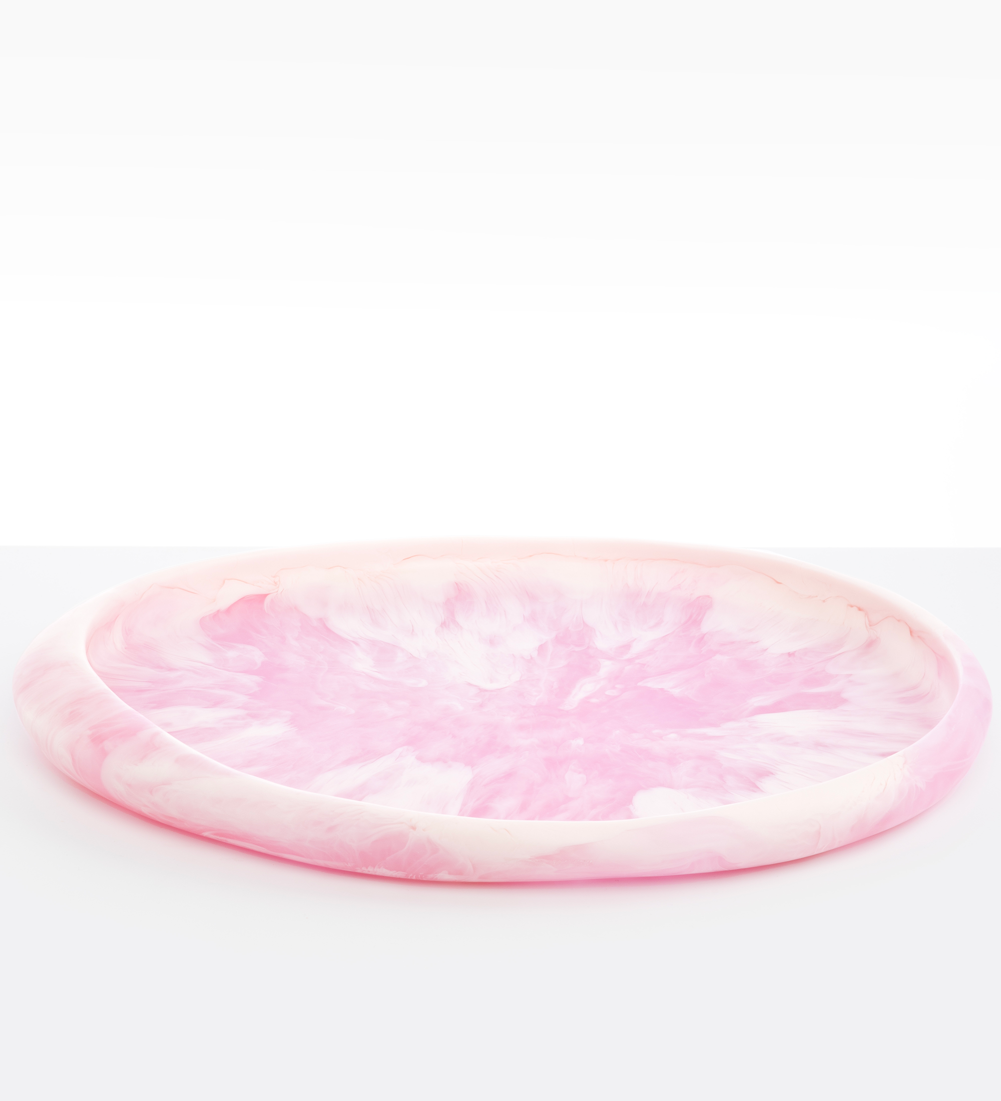 Dinosaur Designs Rock Tray Serving Trays in Shell Pink Colour resin