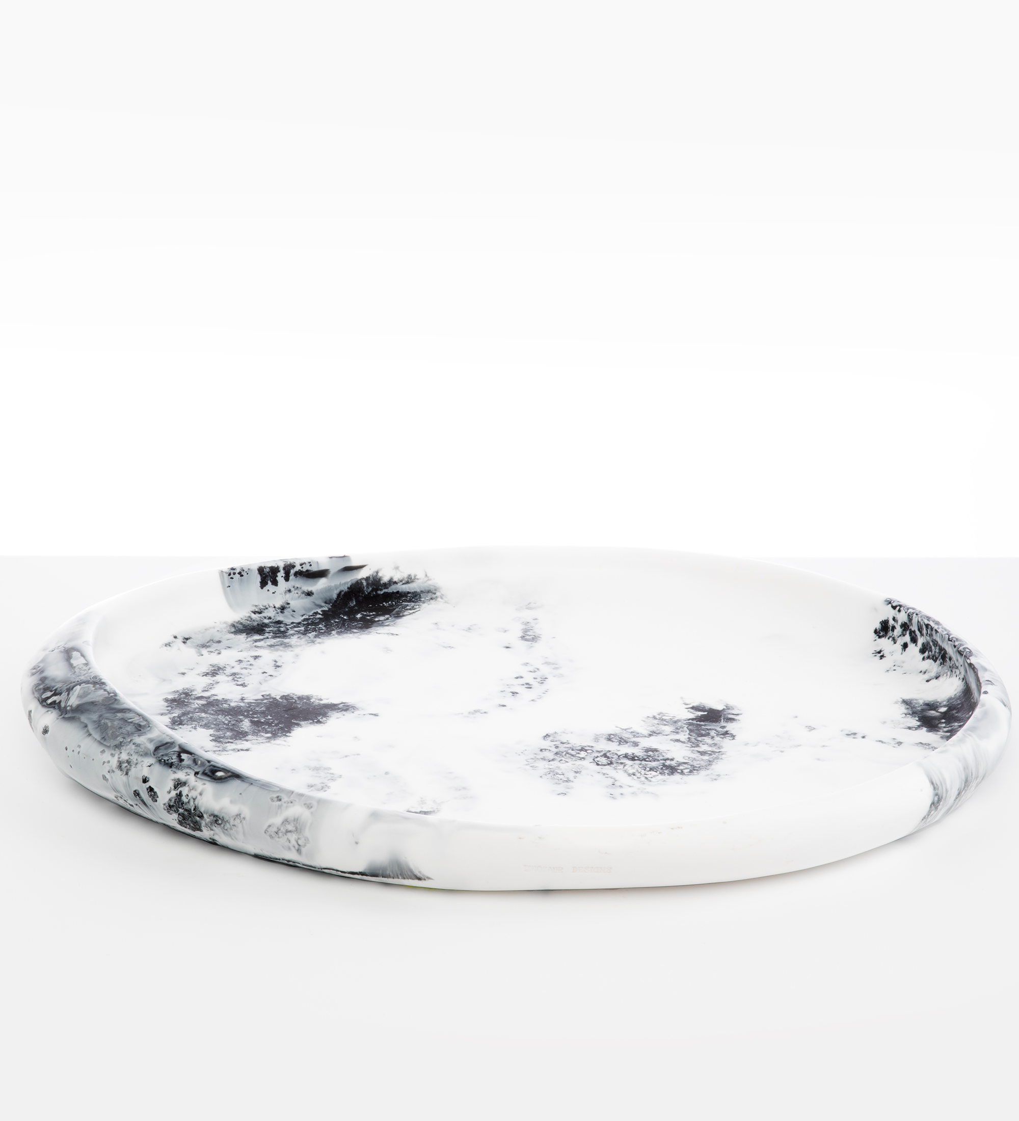 Dinosaur Designs Rock Tray Serving Trays in White Marble Colour resin