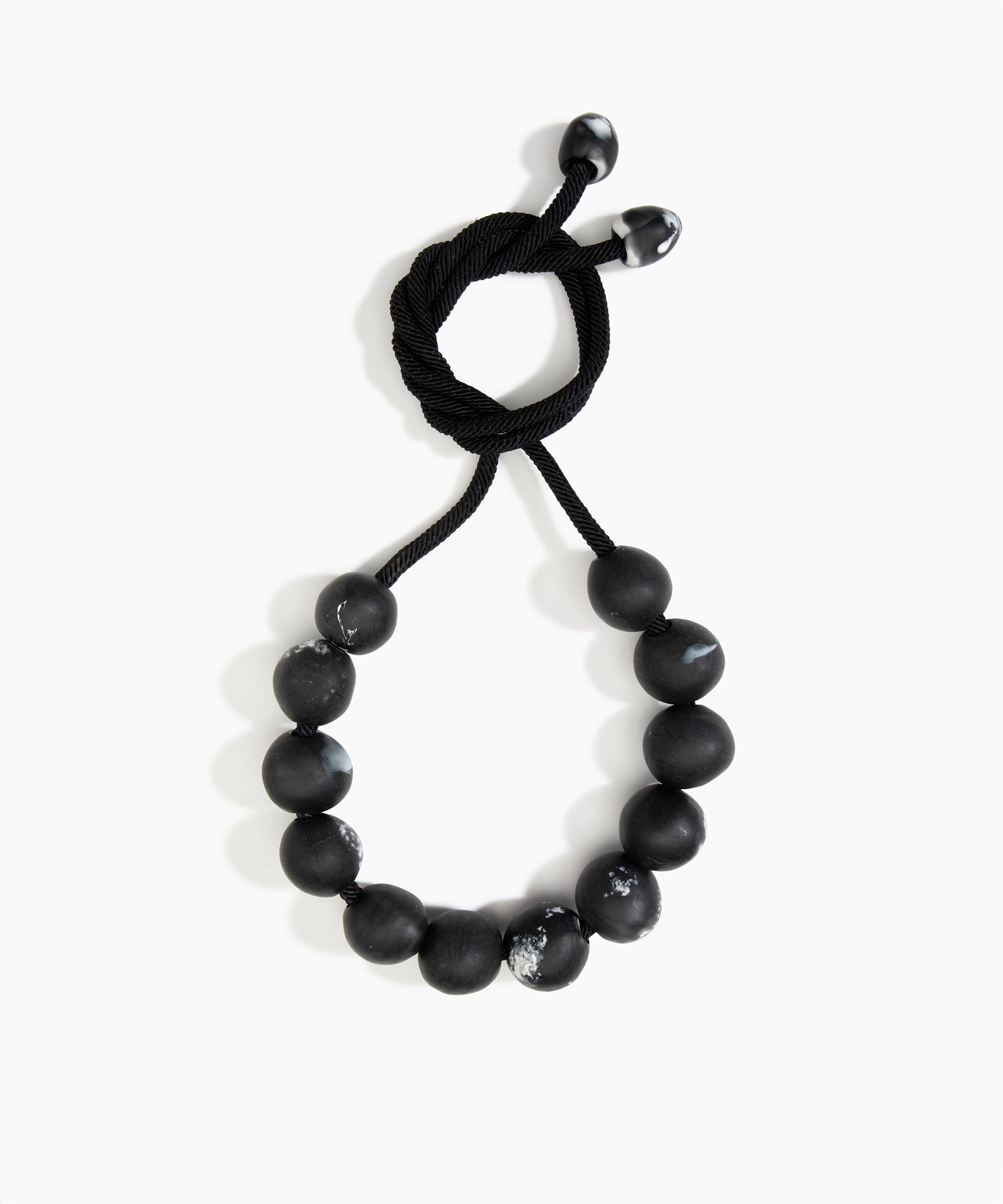 Dinosaur Designs Bold Ball Necklace in Black Marble Colour resin