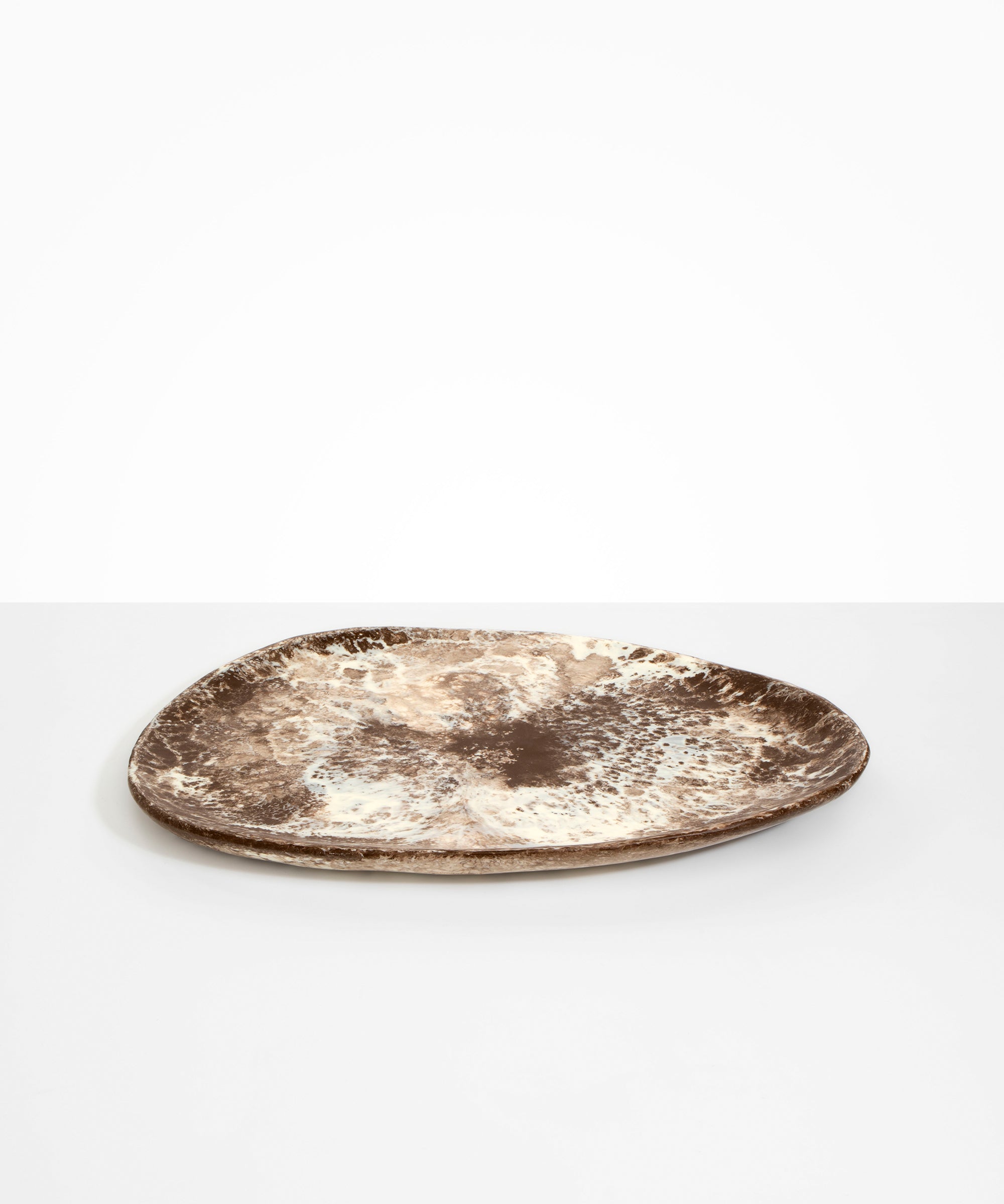 Dinosaur Designs Large Pebble Platter Serving Platters in Cappuccino Colour resin