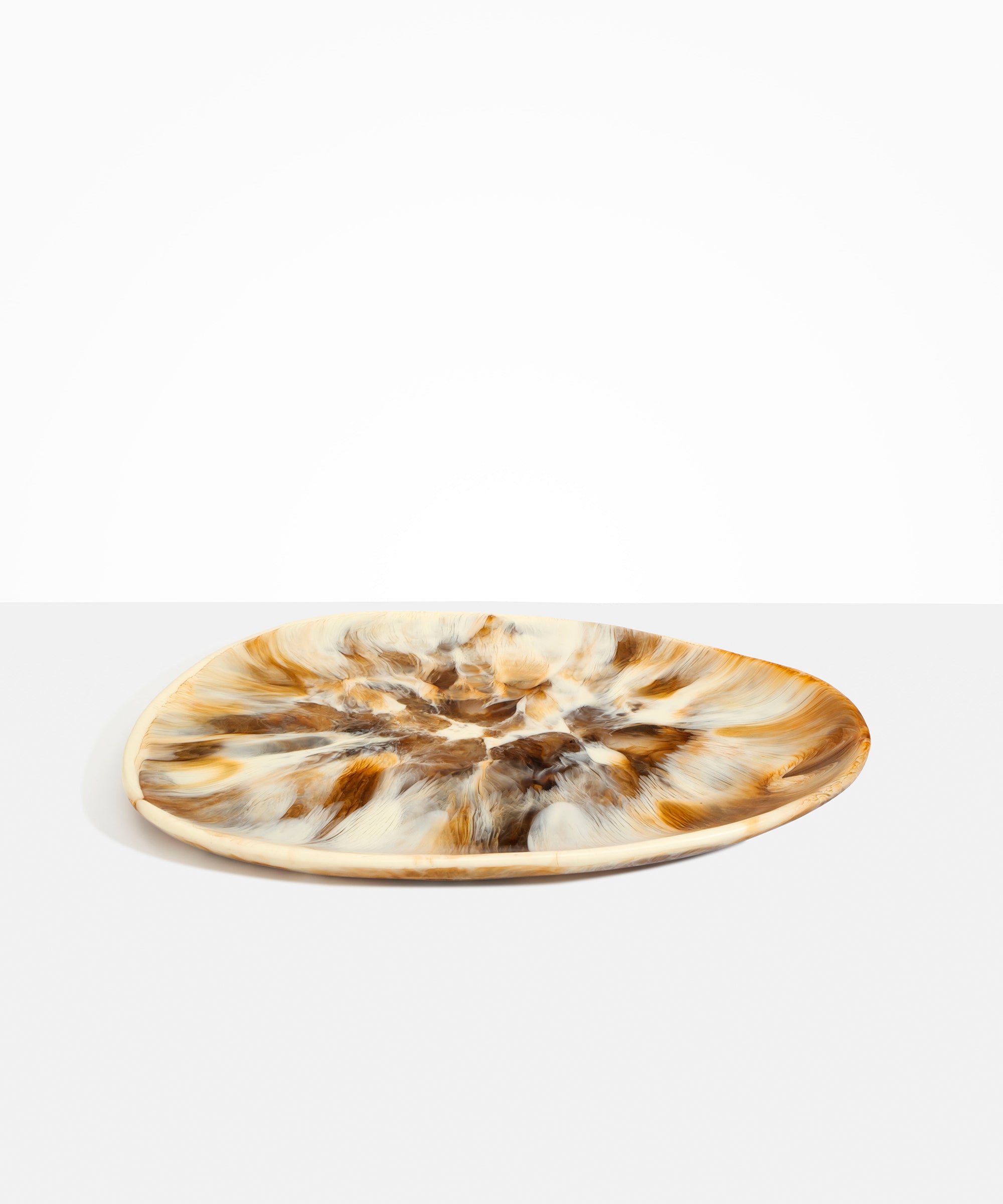 Dinosaur Designs Large Pebble Platter Serving Platters in Light Horn Colour resin