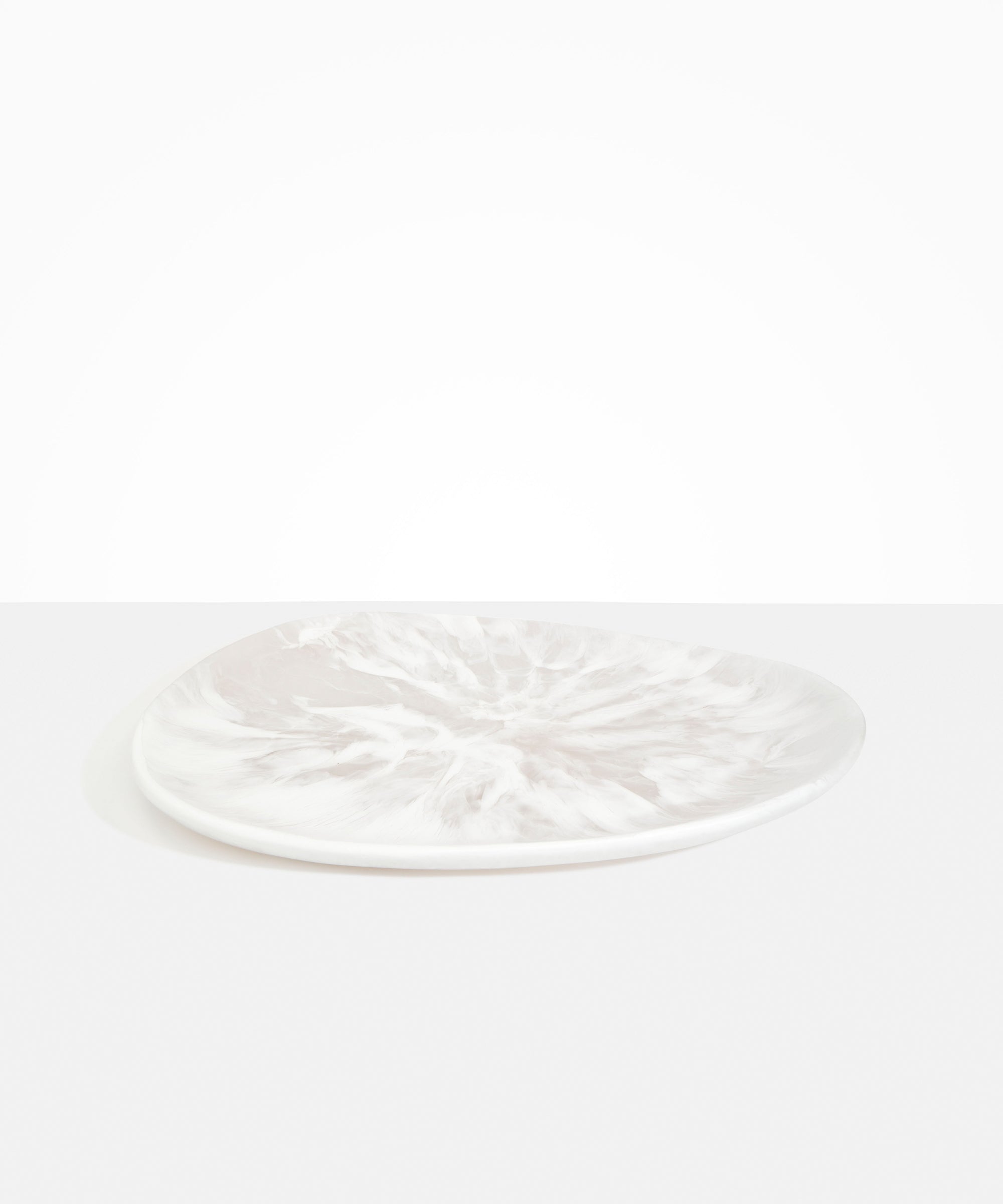 Dinosaur Designs Large Pebble Platter Serving Platters in Snow Swirl Colour resin