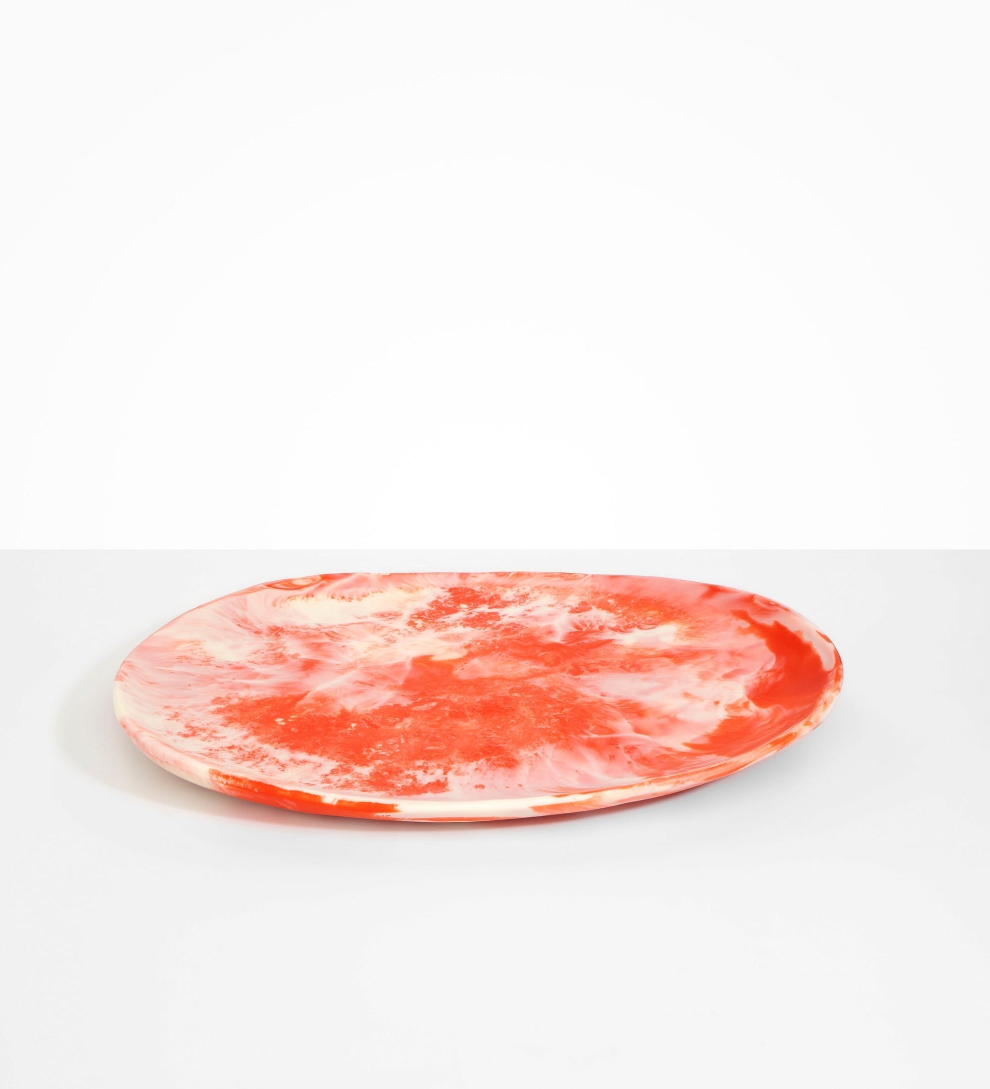 Dinosaur Designs Large Pebble Platter Serving Platters in Strawberry Colour resin