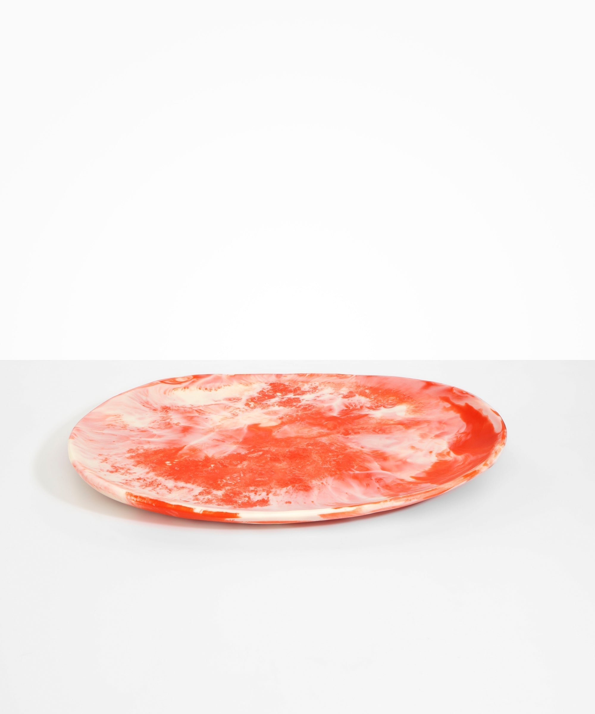 Dinosaur Designs Large Pebble Platter Serving Platters in Strawberry Colour resin
