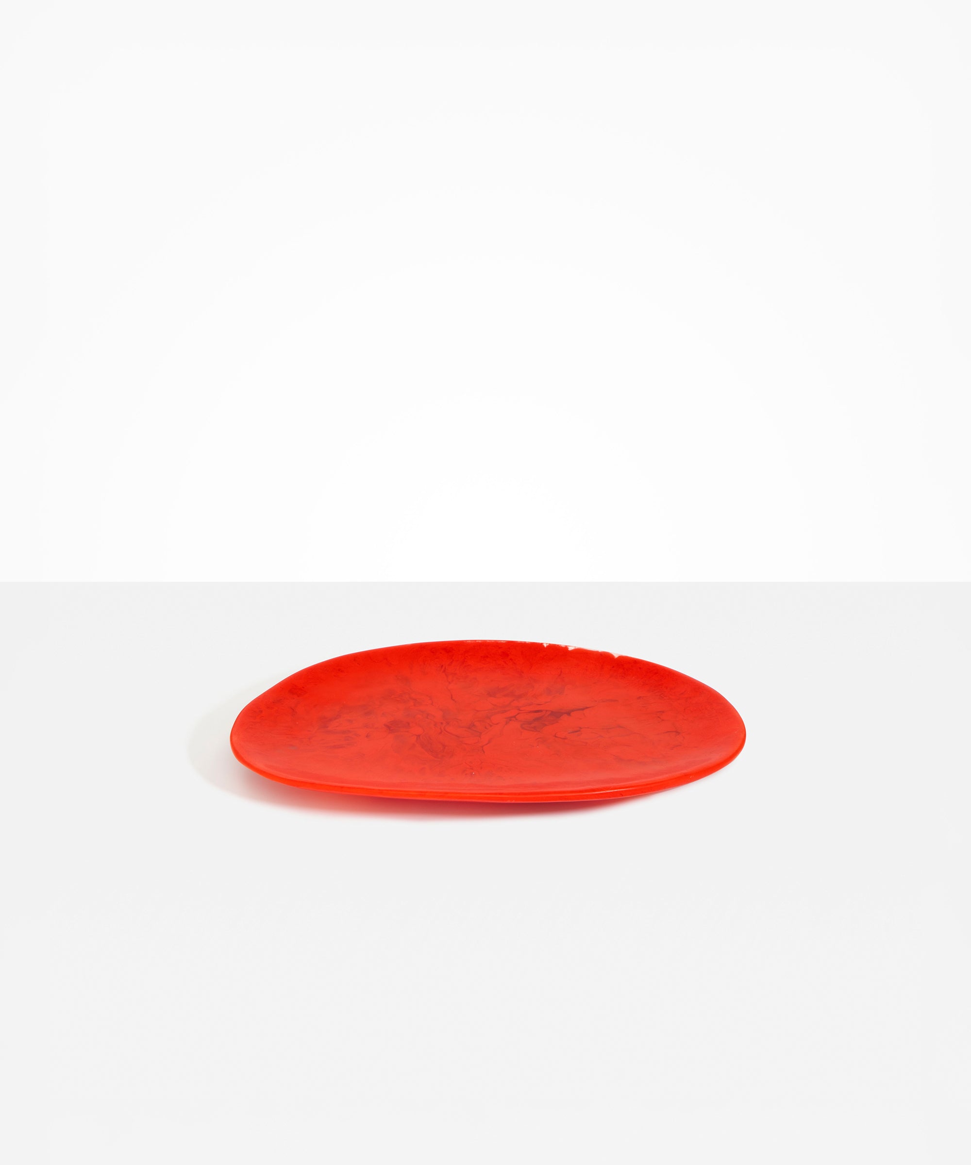 Dinosaur Designs Large Temple Platter in Poppy Colour resin.