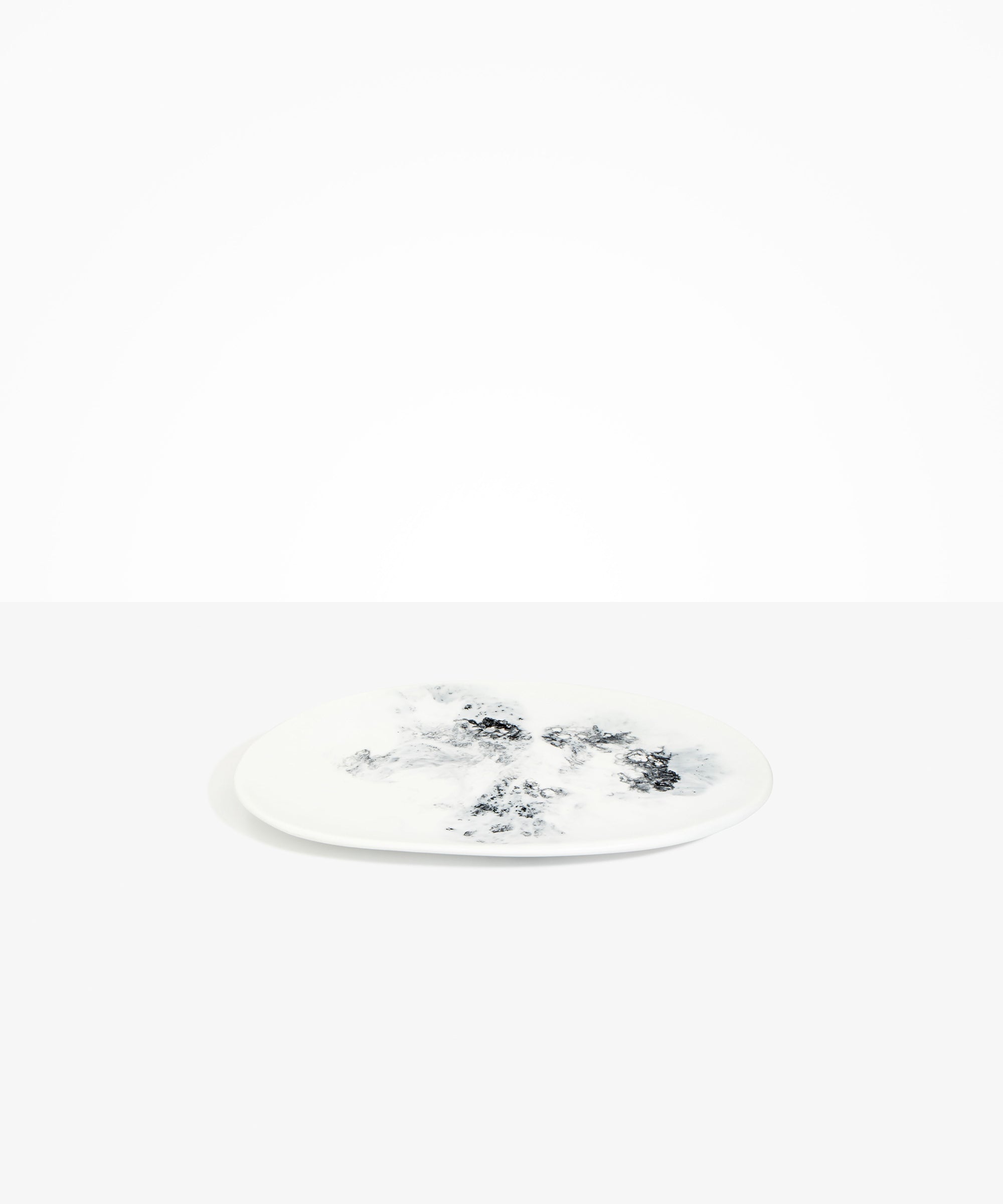 Dinosaur Designs Large Temple Platter in White Marble Colour resin..