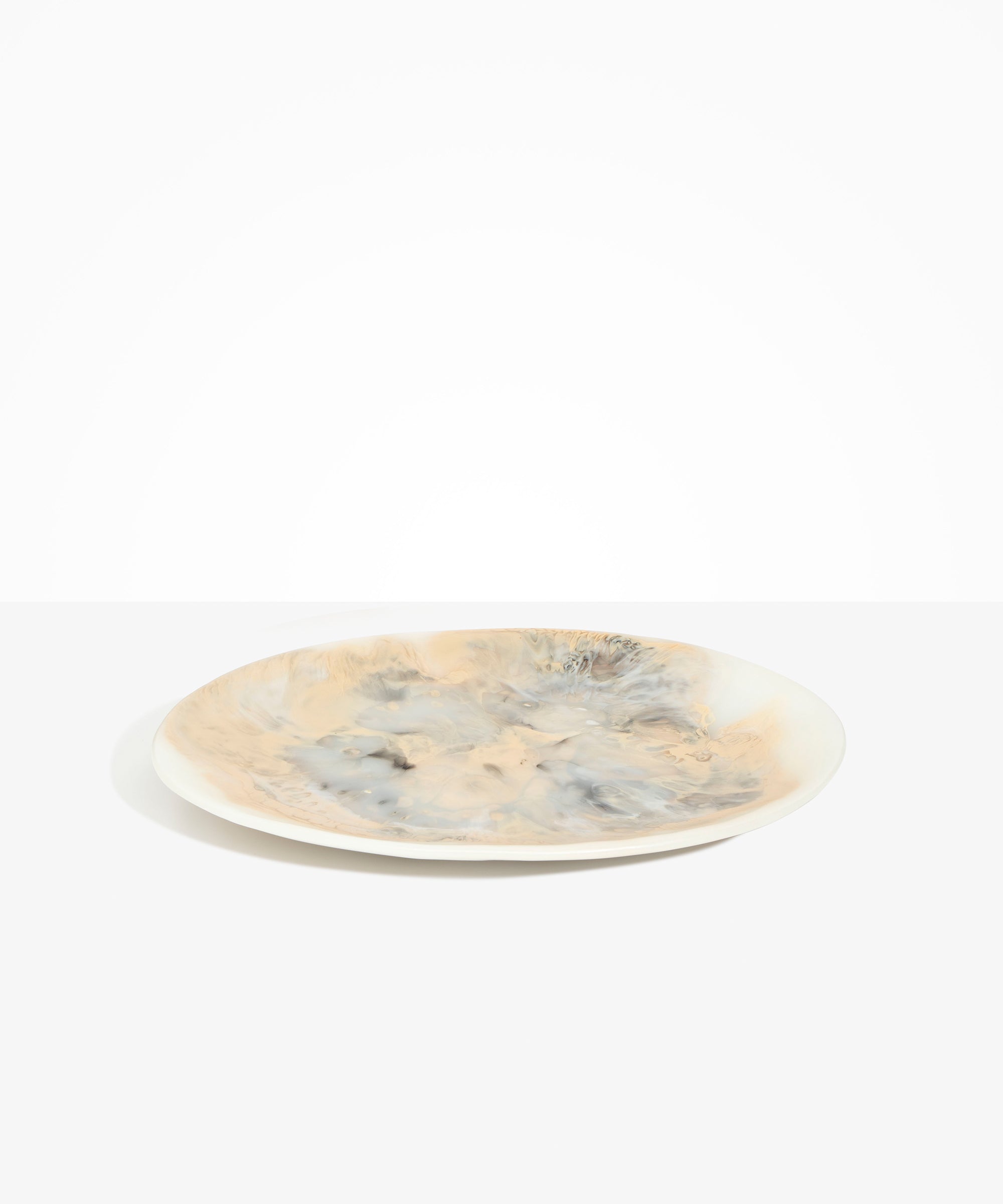 Dinosaur Designs Long Temple Platter in Sandy Pearl Colour resin..