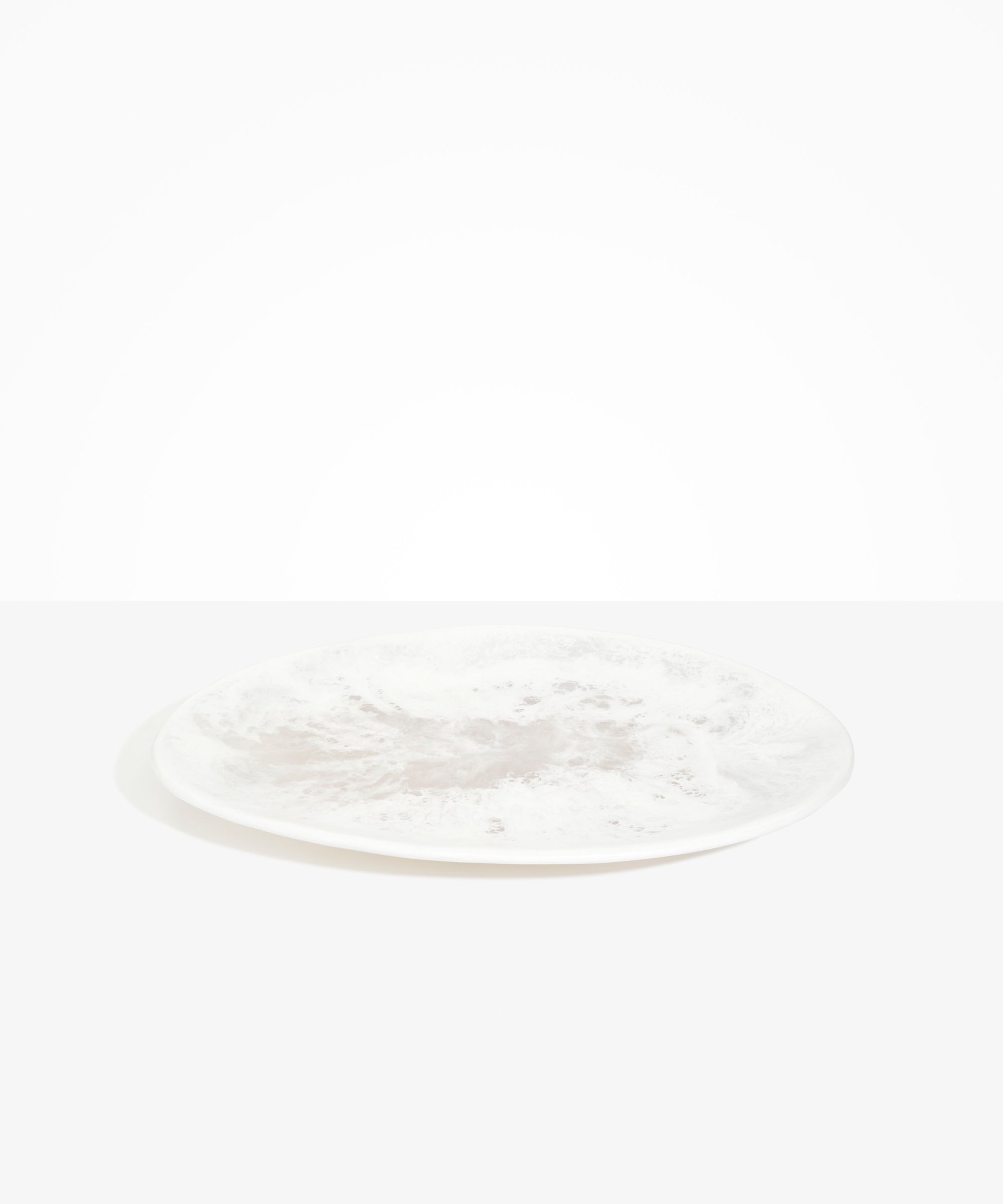 Dinosaur Designs Long Temple Platter in Snow Swirl Colour resin..