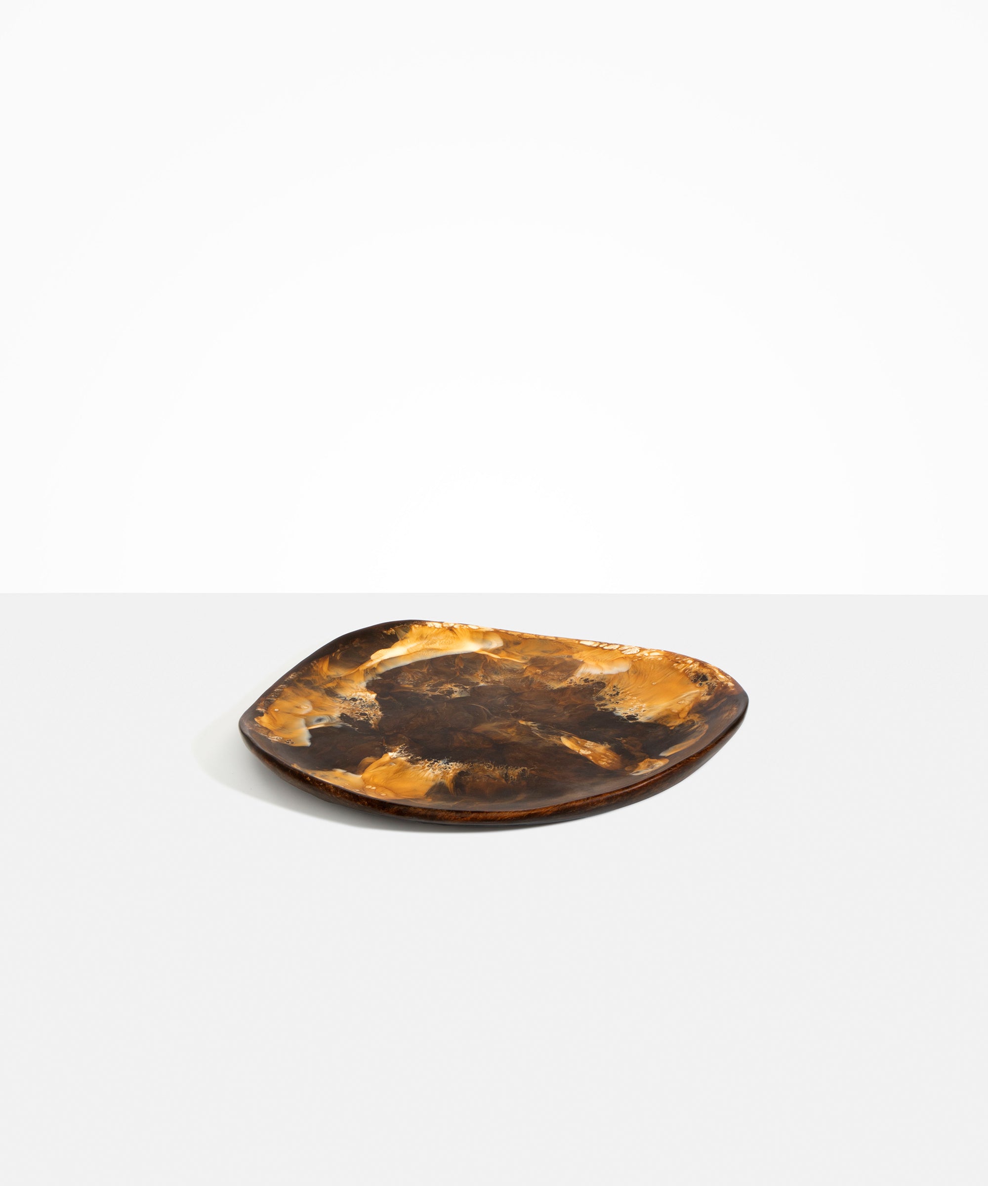 Dinosaur Designs Pebble Plate in Dark Horn Colour resin