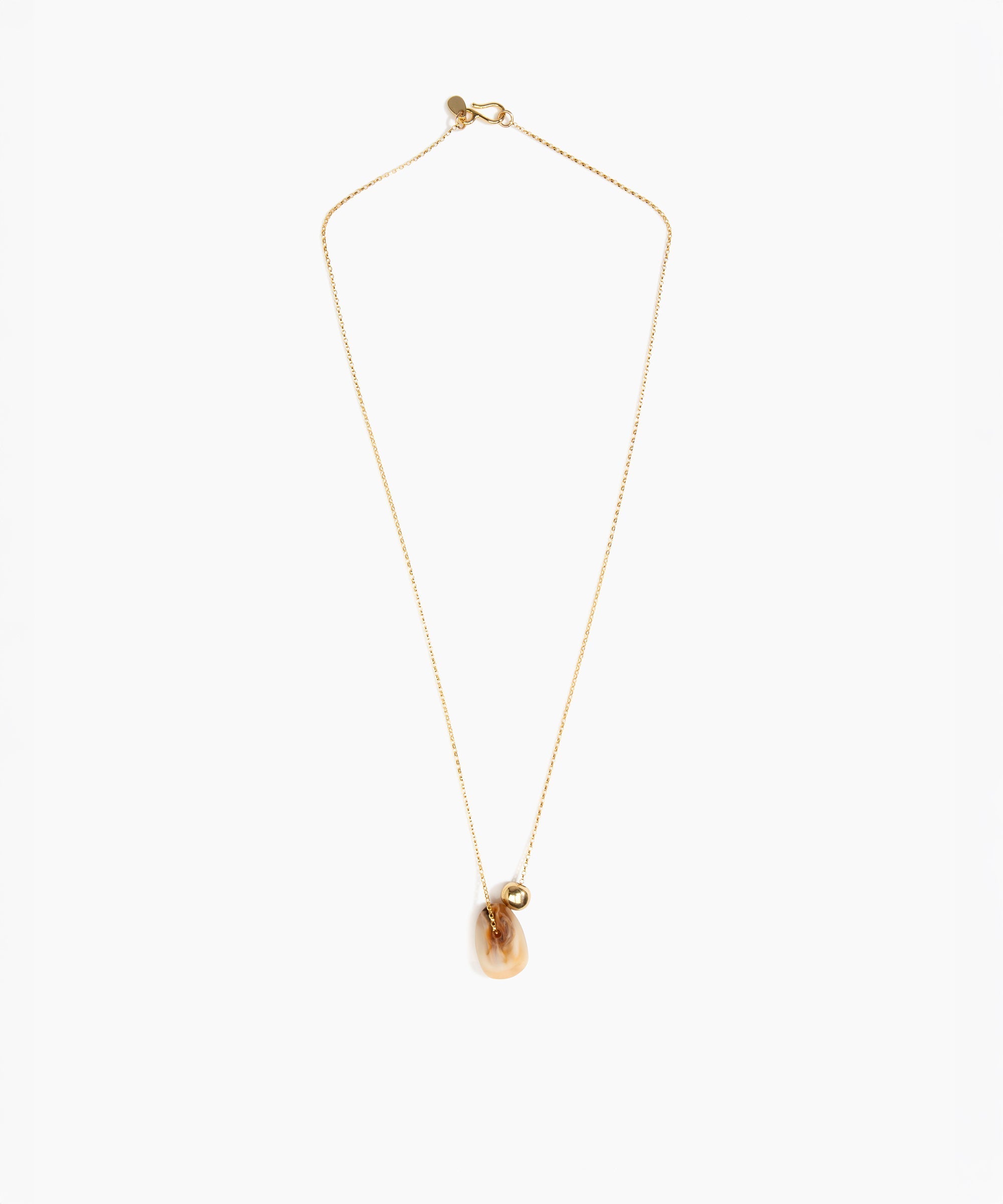 Dinosaur Designs Joie De Vivre Pendant in Light Horn Colour resin with Gold-Filled Material