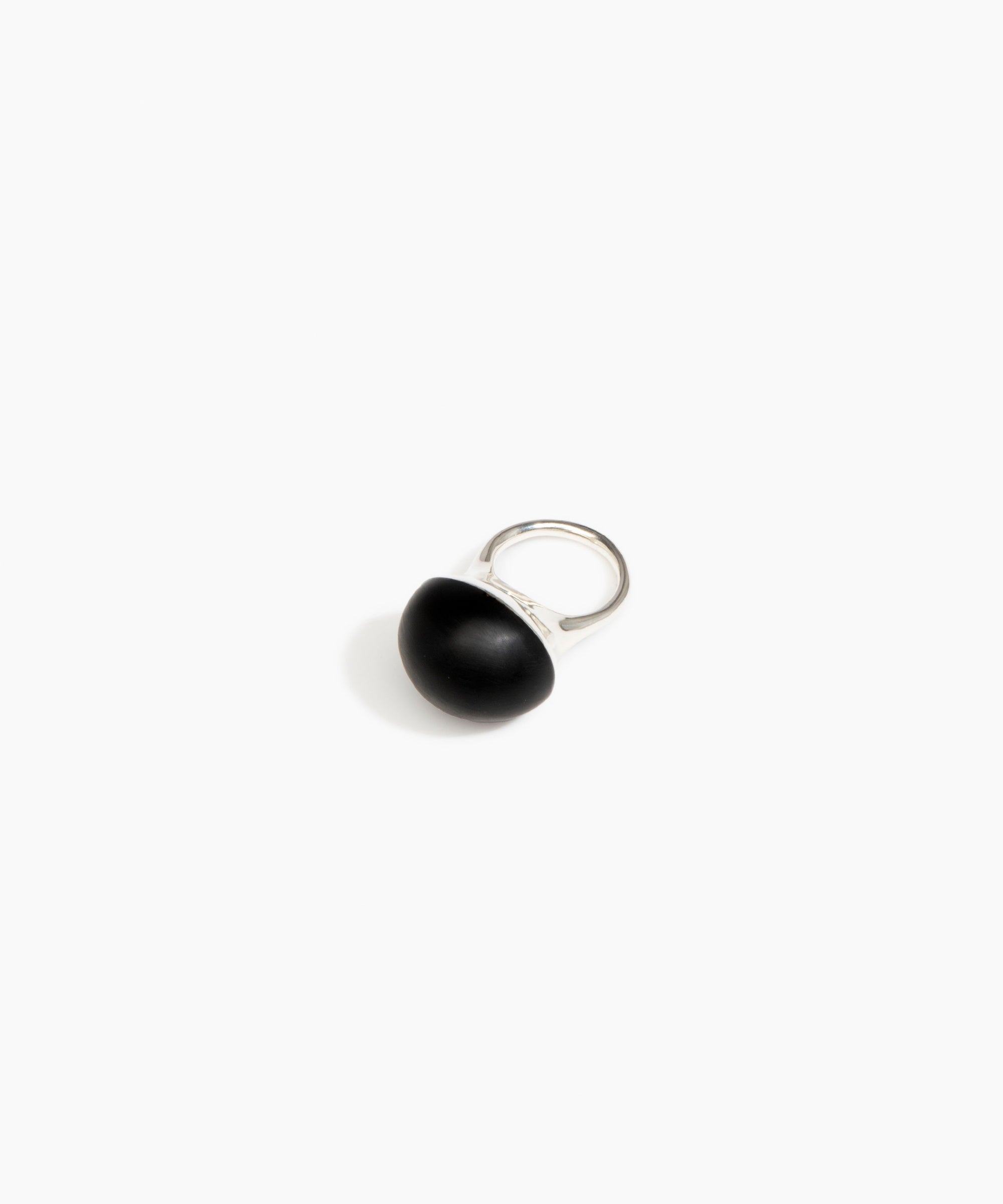 Dinosaur Designs Round Watercolour Ring in Black Colour resin with 925 Sterling Silver Material