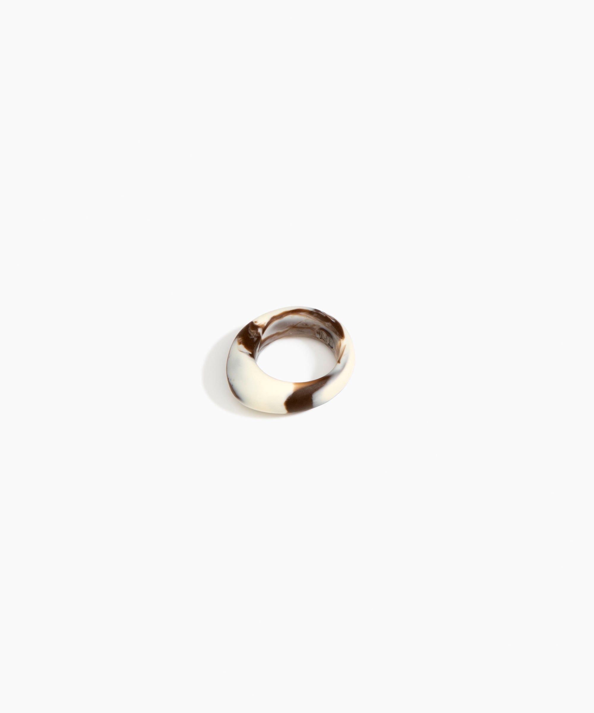 Dinosaur Designs Slate Ring in Cappuccino Colour resin with Regular Fit.