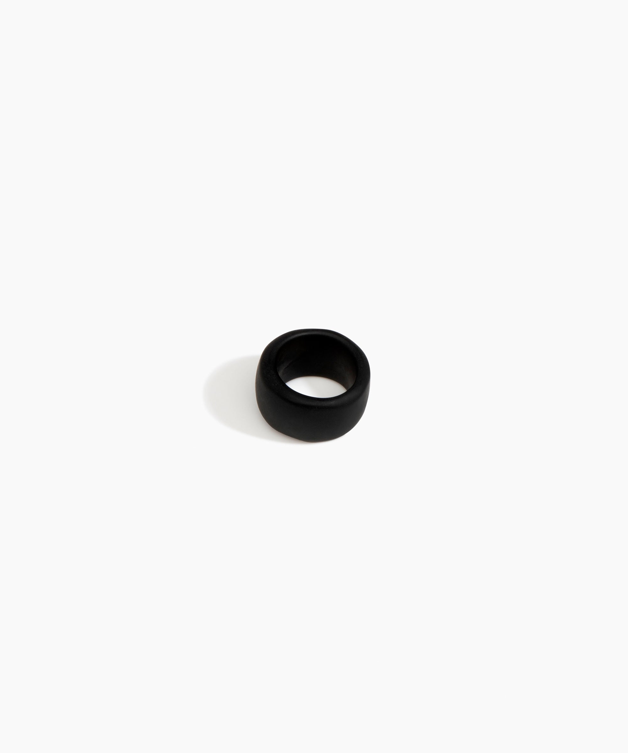 Dinosaur Designs Band Ring in Black Colour resin with Wide Fit..